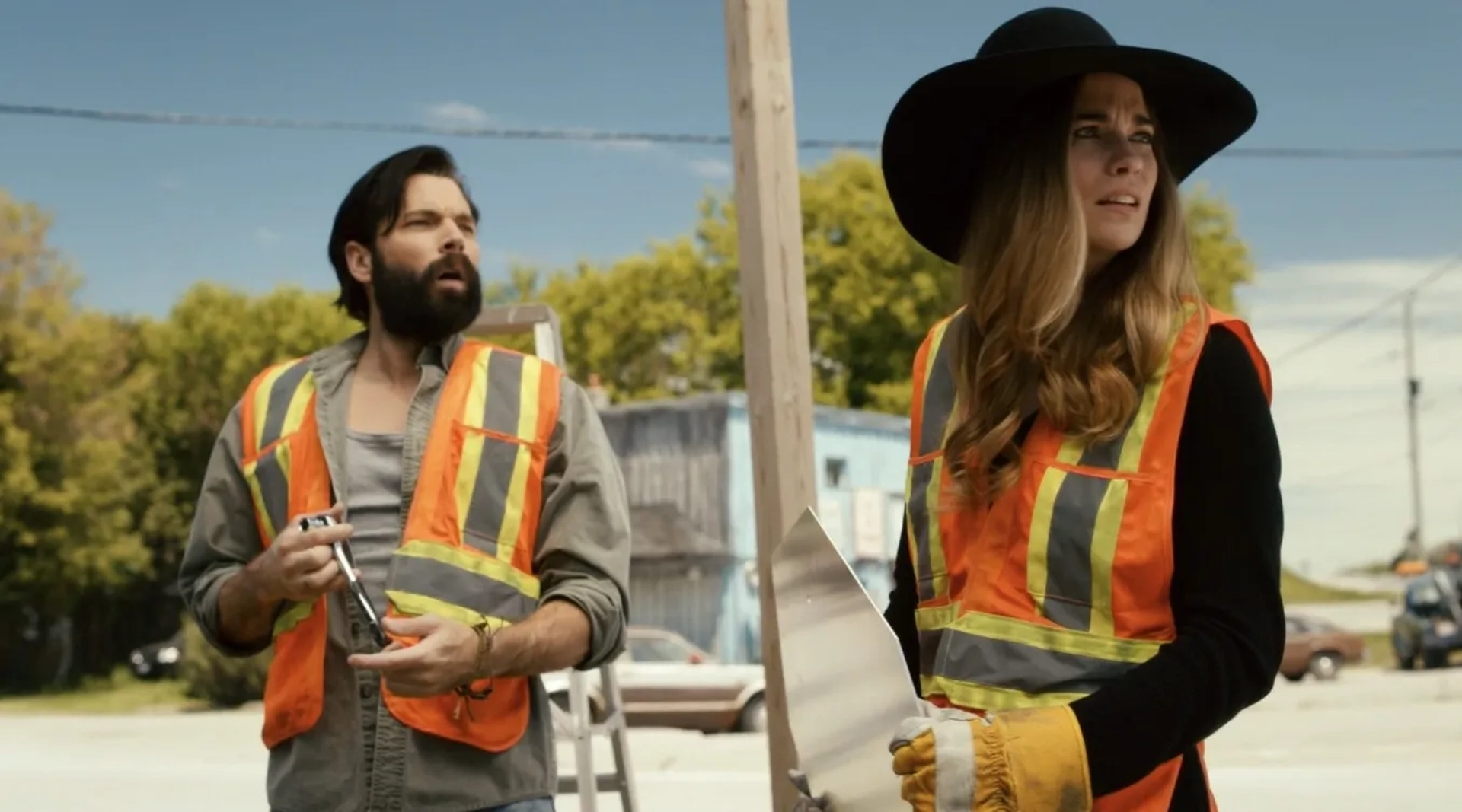 Tim Rozon and Annie Murphy in Schitt's Creek (2015)