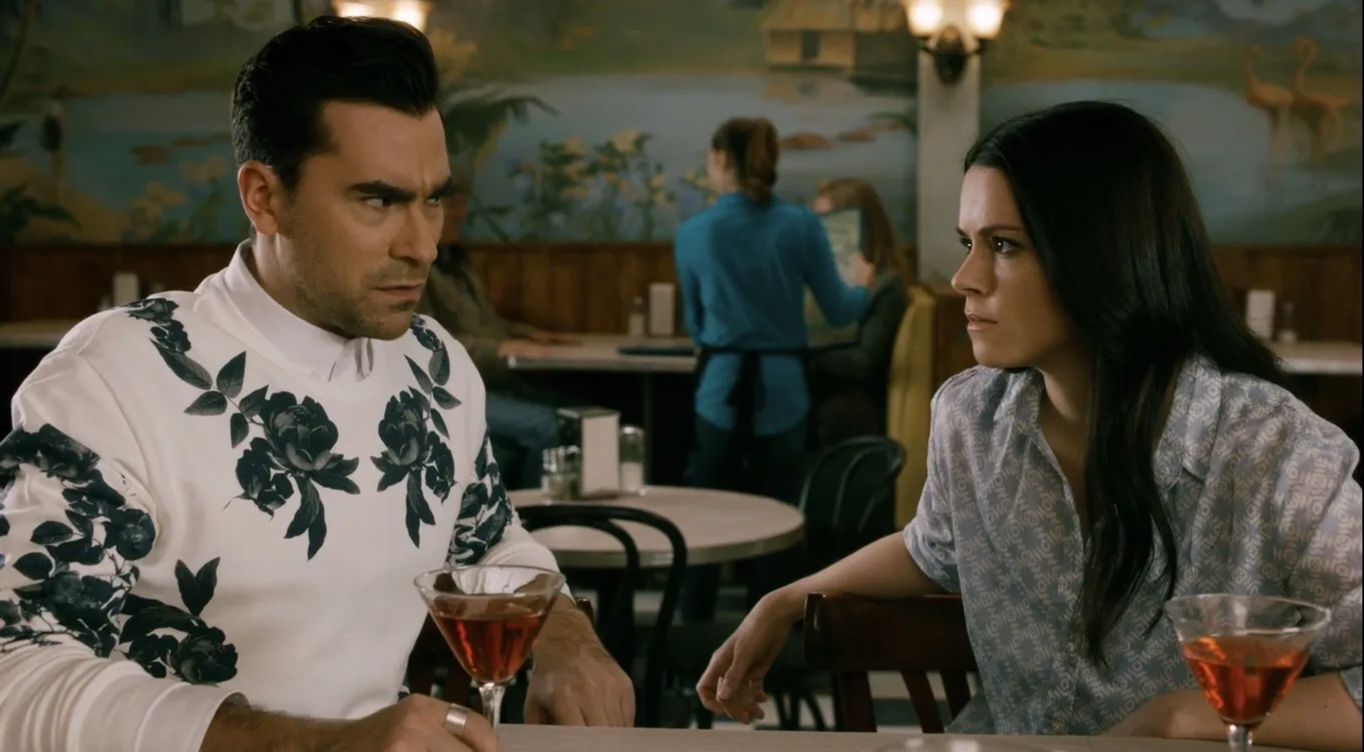 Emily Hampshire and Dan Levy in Schitt's Creek (2015)