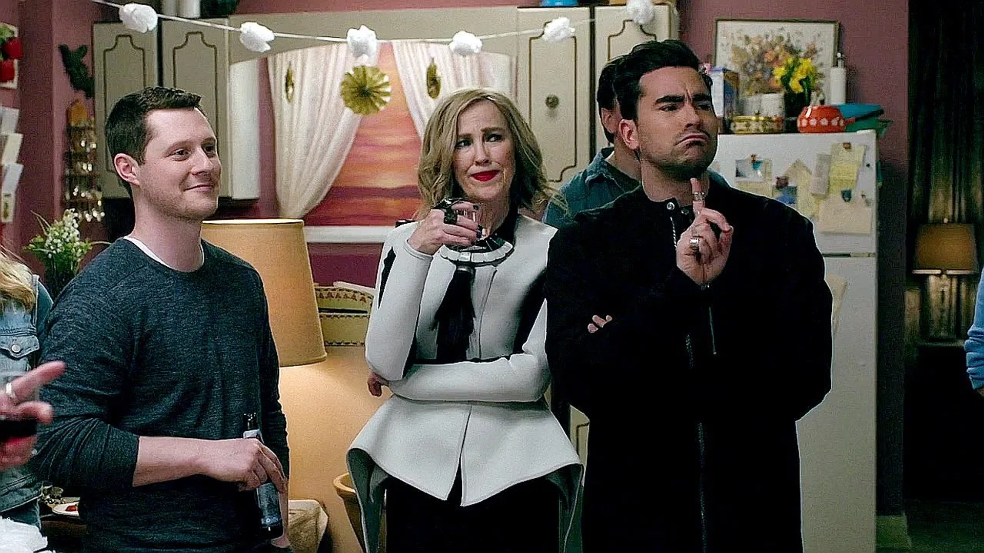 Catherine O'Hara, Noah Reid, and Dan Levy in Schitt's Creek (2015)