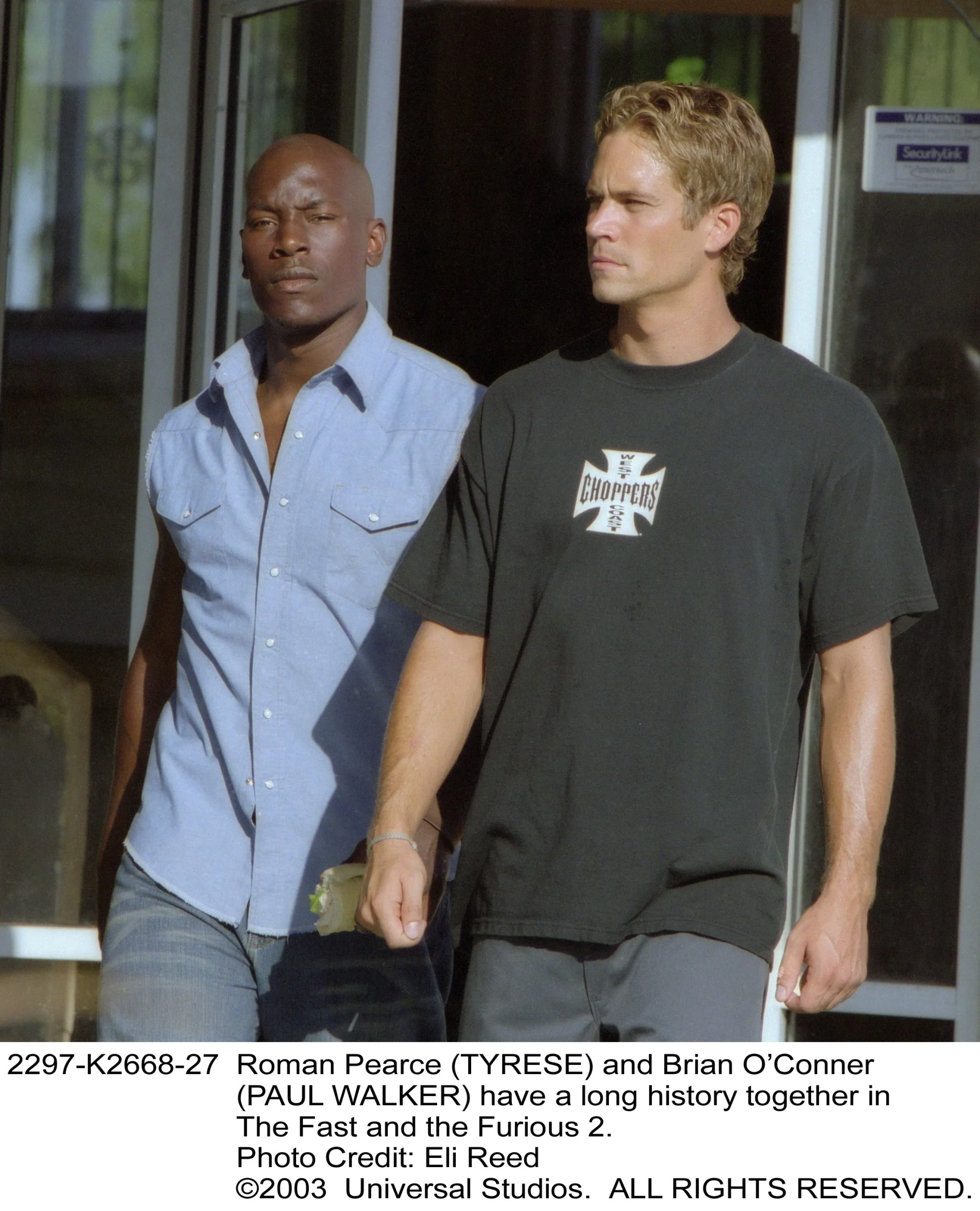 Tyrese Gibson and Paul Walker in 2 Fast 2 Furious (2003)