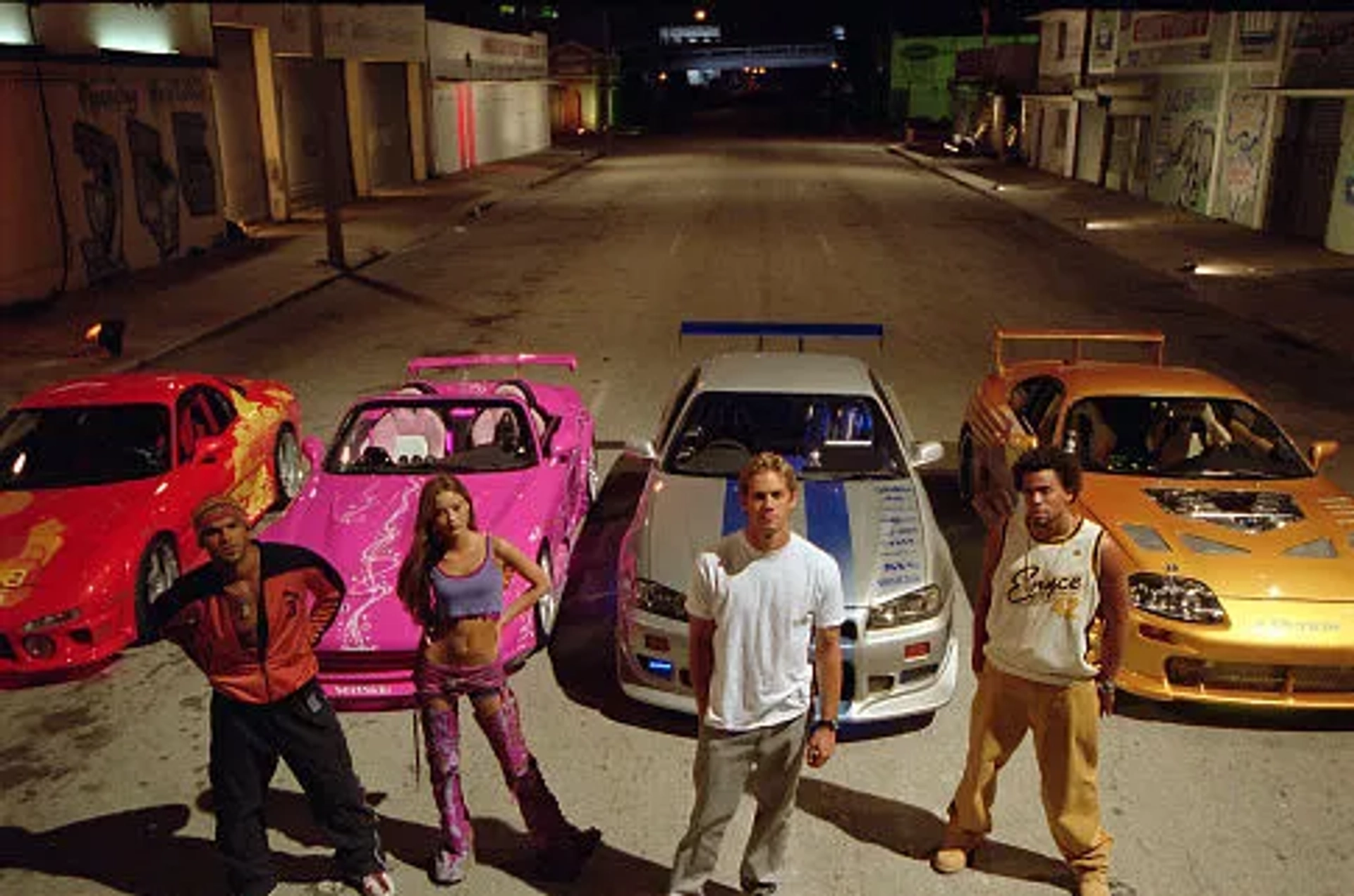 Paul Walker, Amaury Nolasco, Michael Ealy, and Devon Aoki in 2 Fast 2 Furious (2003)