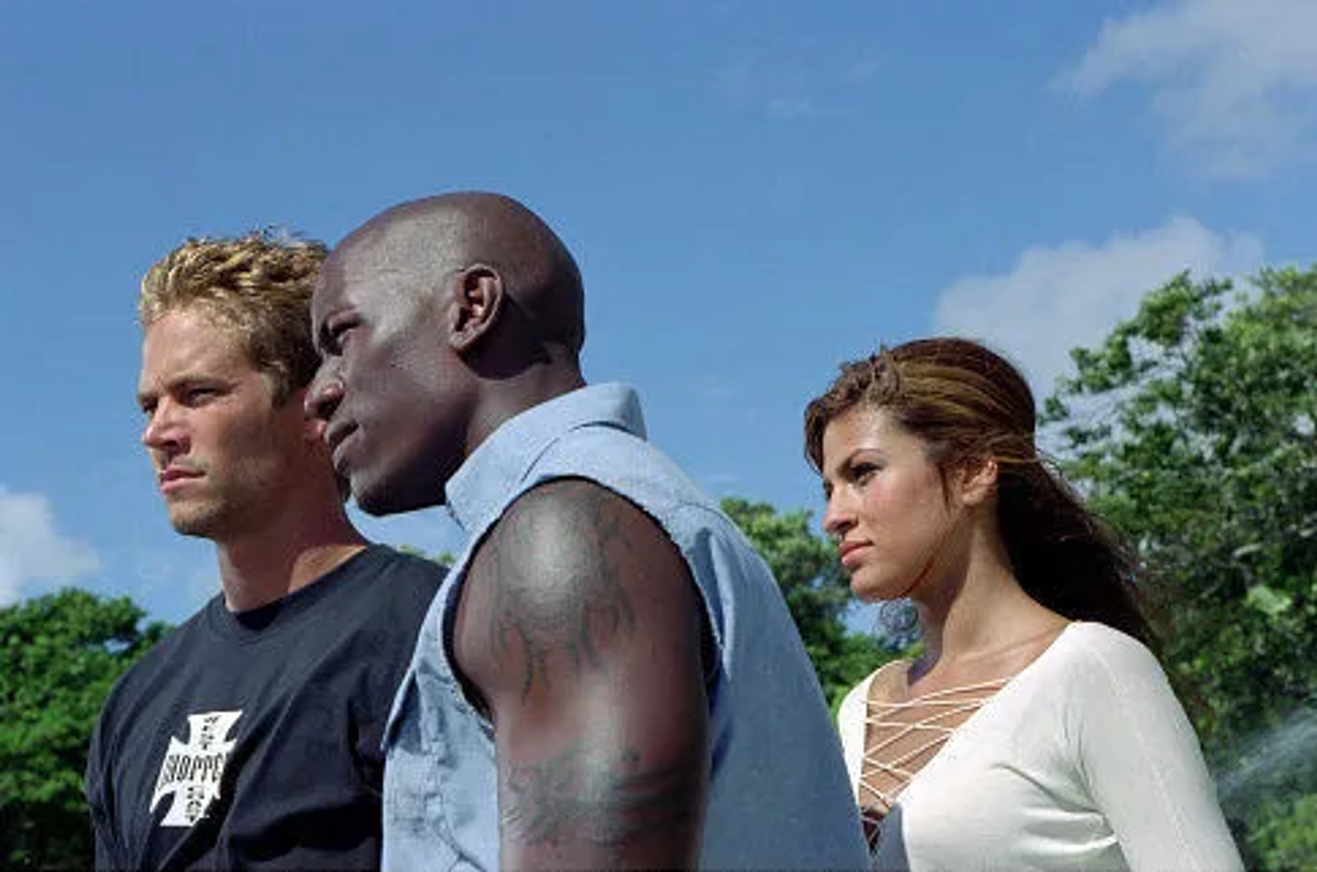 Eva Mendes, Tyrese Gibson, and Paul Walker in 2 Fast 2 Furious (2003)