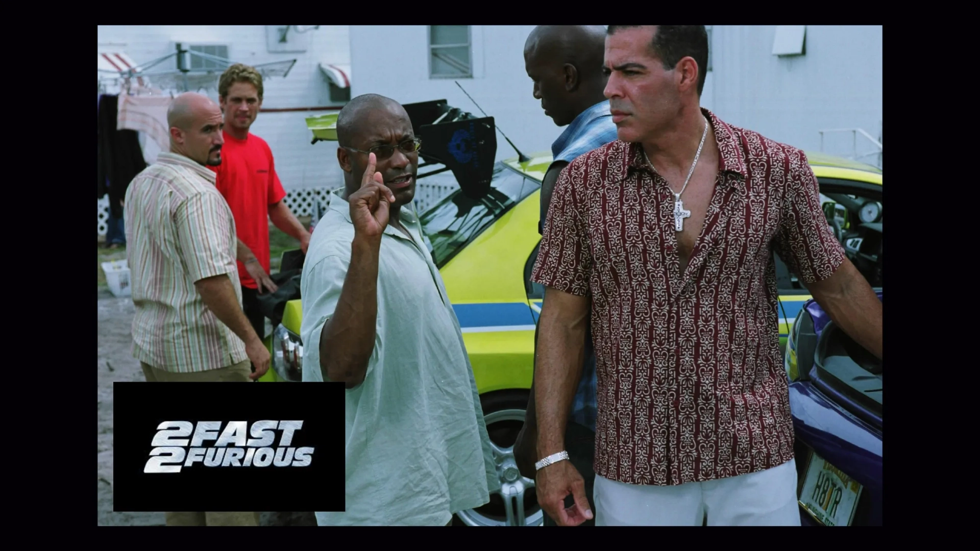 2002 with John Singleton Mo Gallini Tyrese and Paul Walker in 2 Fast 2 Furious