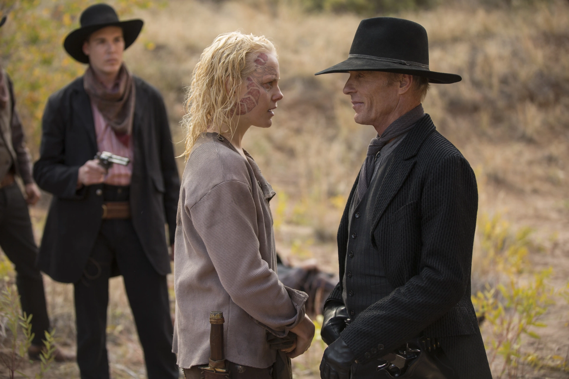 Ed Harris and Ingrid Bolsø Berdal in Westworld (2016)