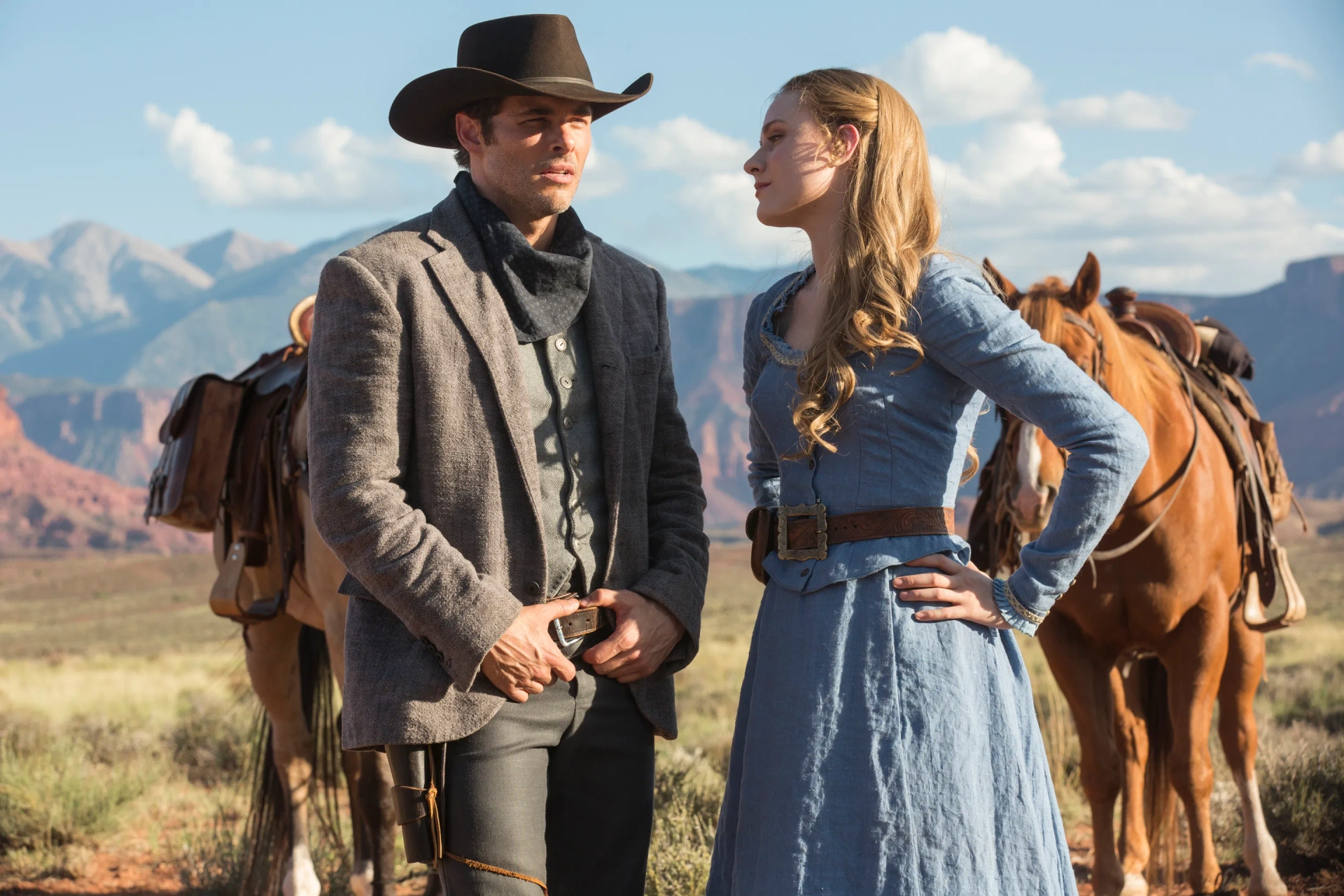 James Marsden and Evan Rachel Wood in Westworld (2016)