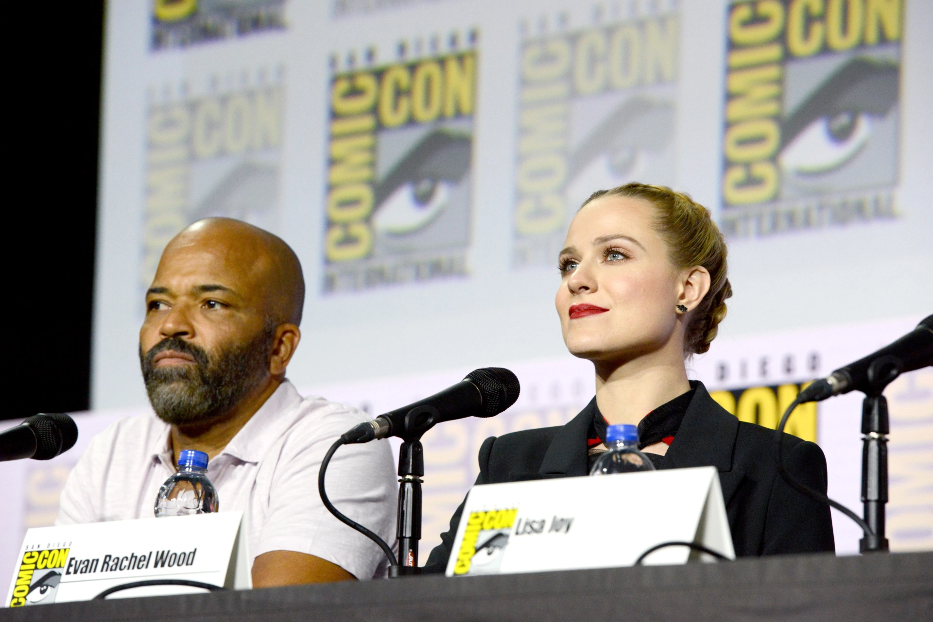 Evan Rachel Wood and Jeffrey Wright at an event for Westworld (2016)