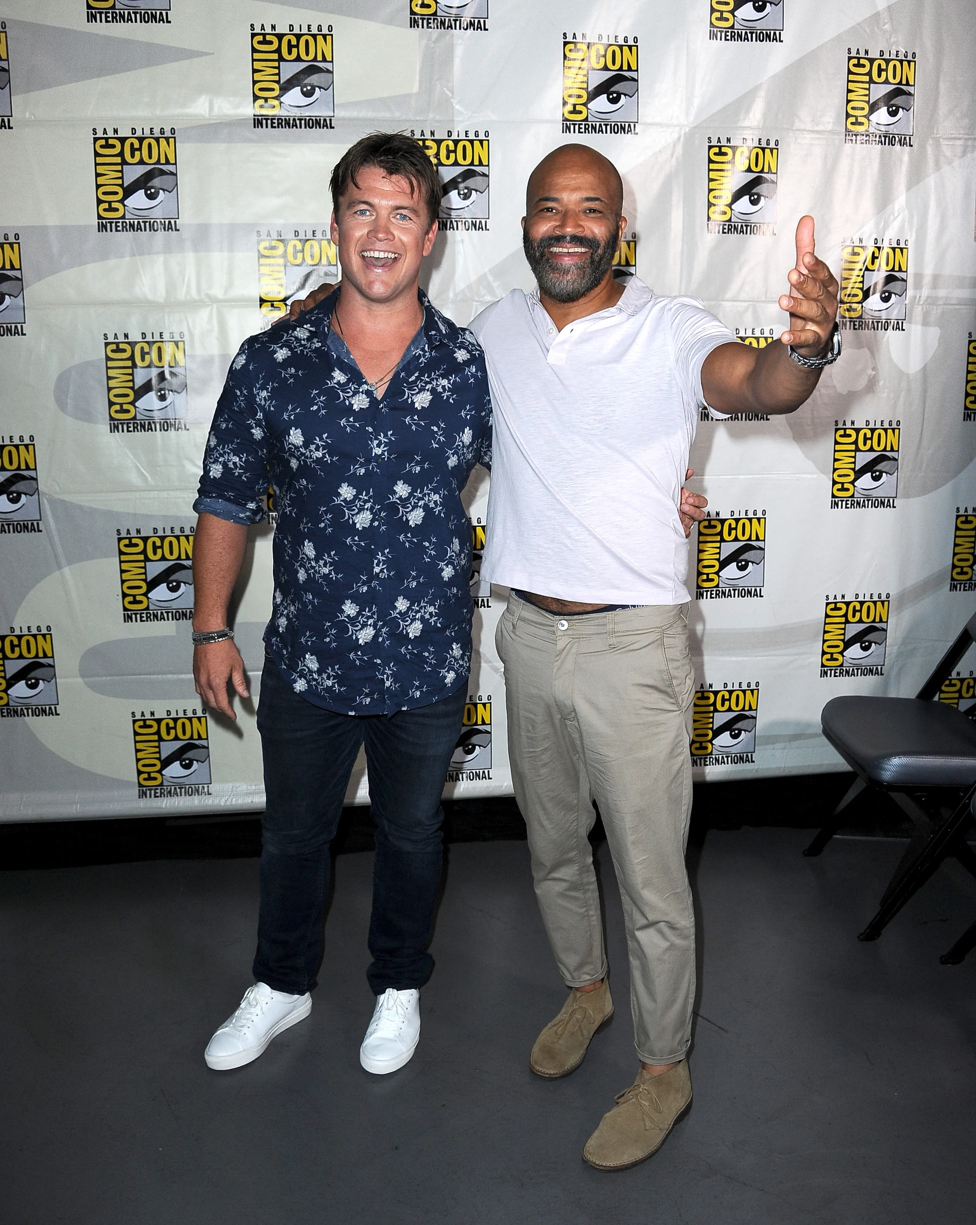 Jeffrey Wright and Luke Hemsworth at an event for Westworld (2016)