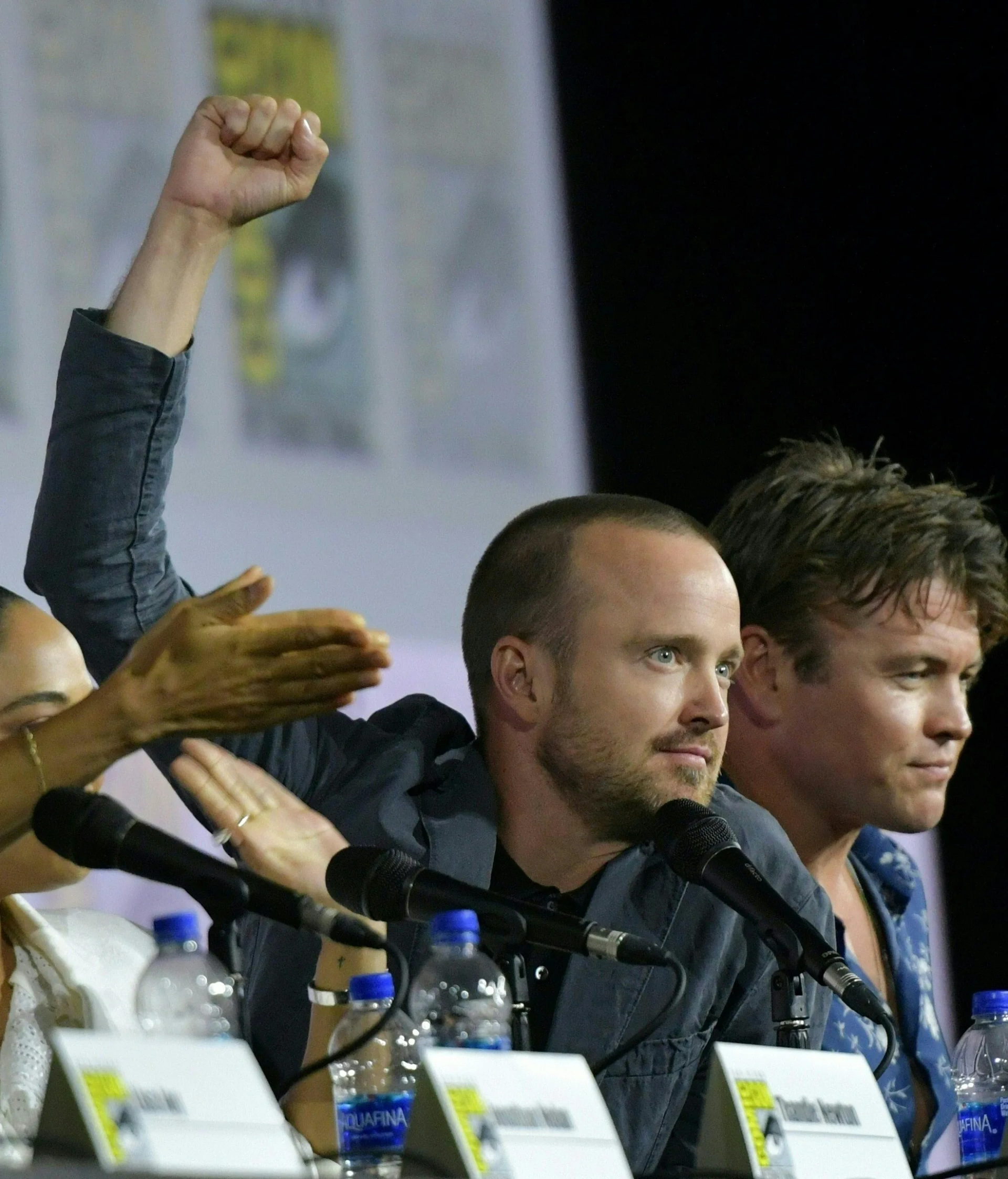 Aaron Paul and Luke Hemsworth at an event for Westworld (2016)