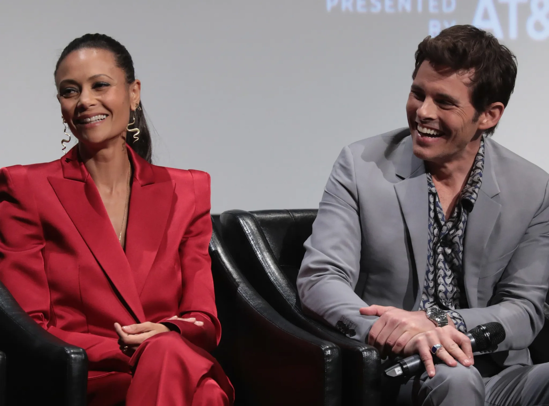 James Marsden and Thandiwe Newton at an event for Westworld (2016)