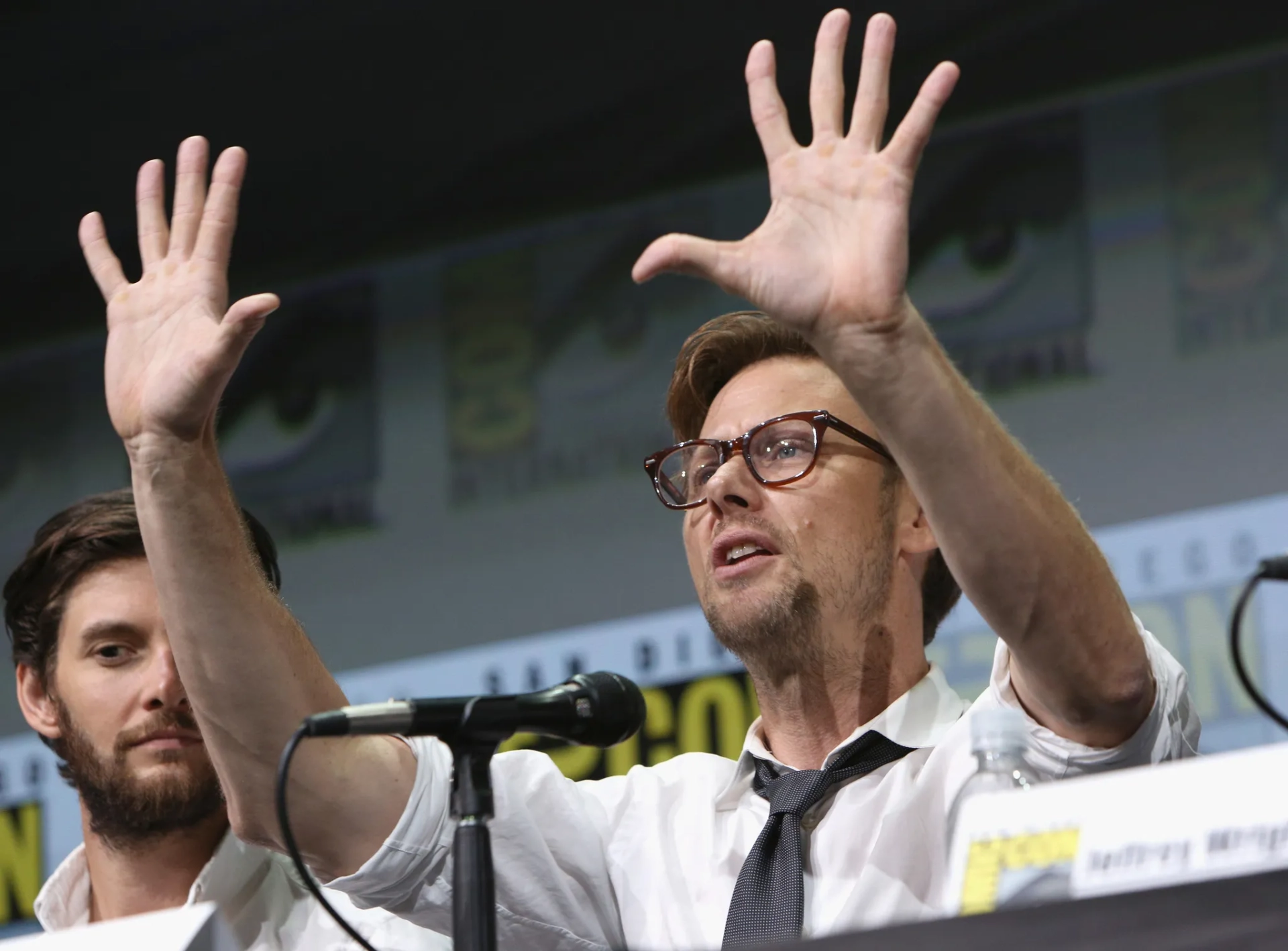 Jimmi Simpson and Ben Barnes at an event for Westworld (2016)