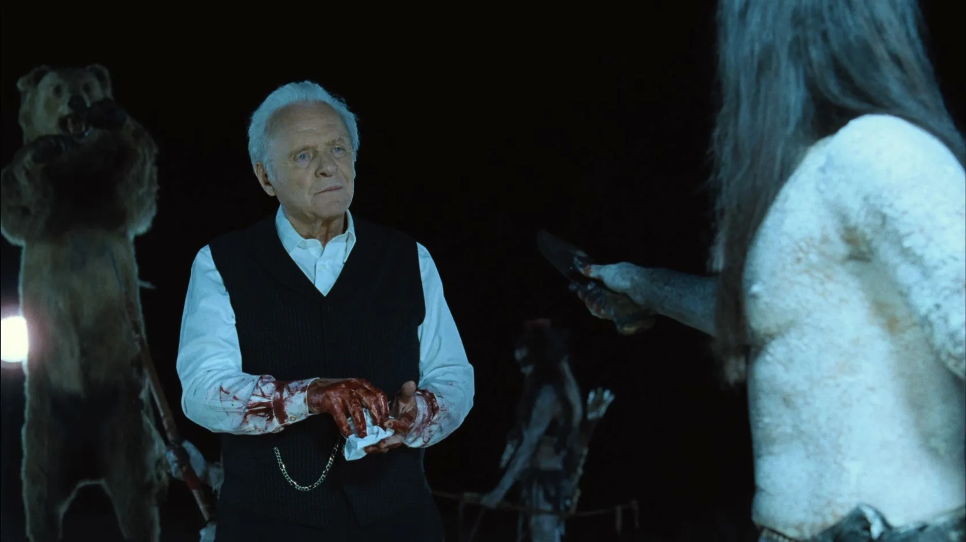 Anthony Hopkins and Zahn McClarnon in Westworld (2016)