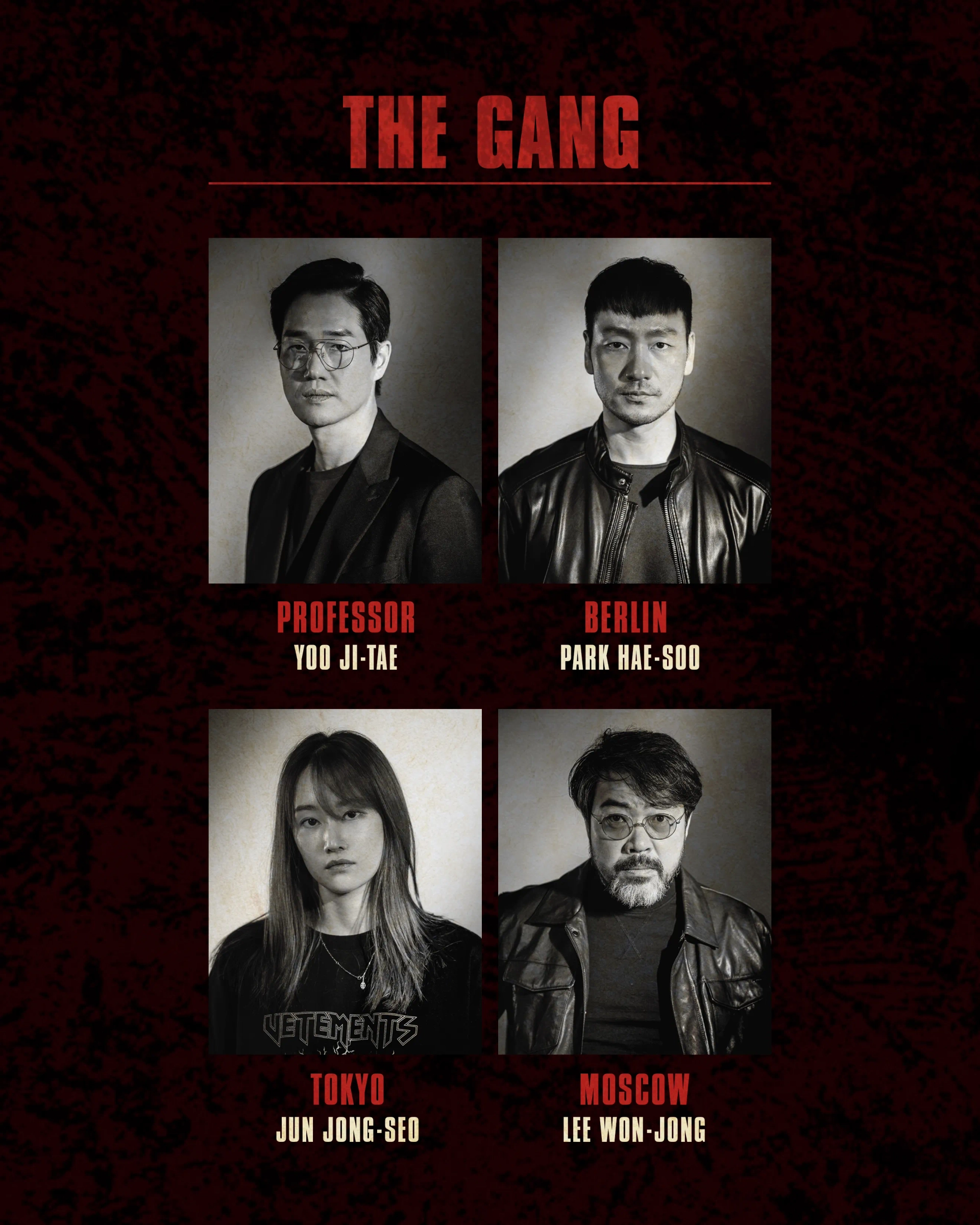 Yoo Ji-tae, Lee Won-jong, Park Hae-soo, and Jeon Jong-seo in Money Heist: Korea - Joint Economic Area (2022)