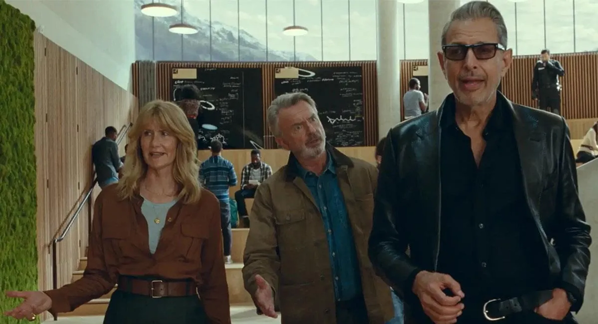 Jeff Goldblum, Laura Dern, and Sam Neill in Jurassic World Dominion (2022)