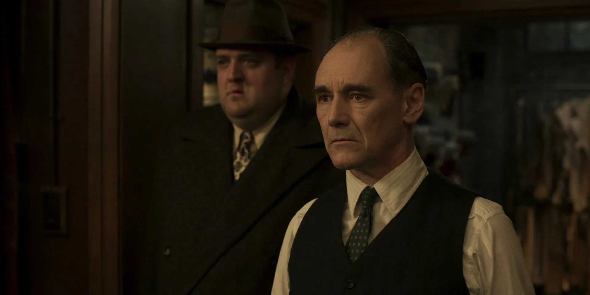 Mark Rylance and Alan Mehdizadeh in The Outfit (2022)