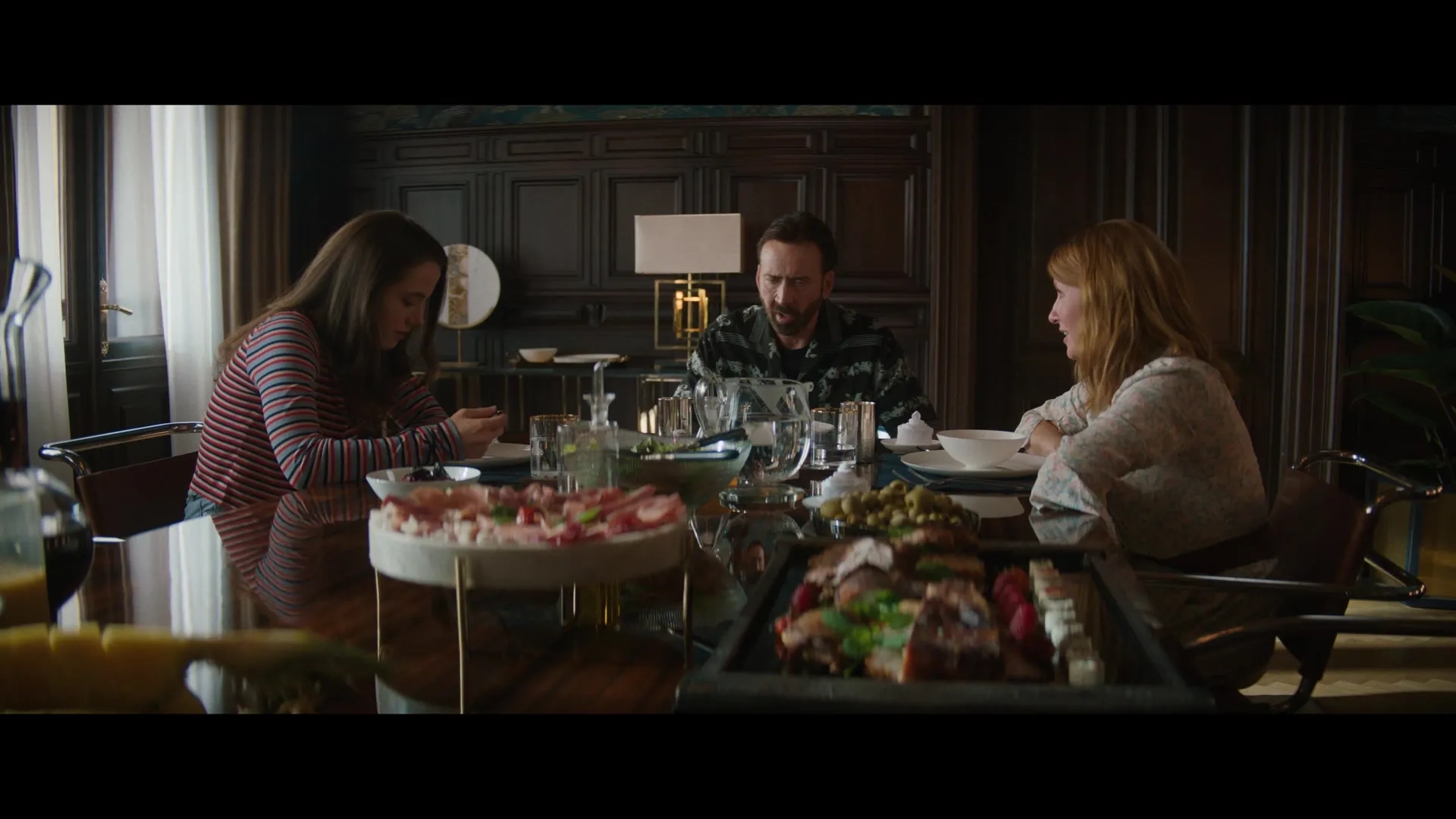 Nicolas Cage, Sharon Horgan, and Lily Mo Sheen in The Unbearable Weight of Massive Talent (2022)