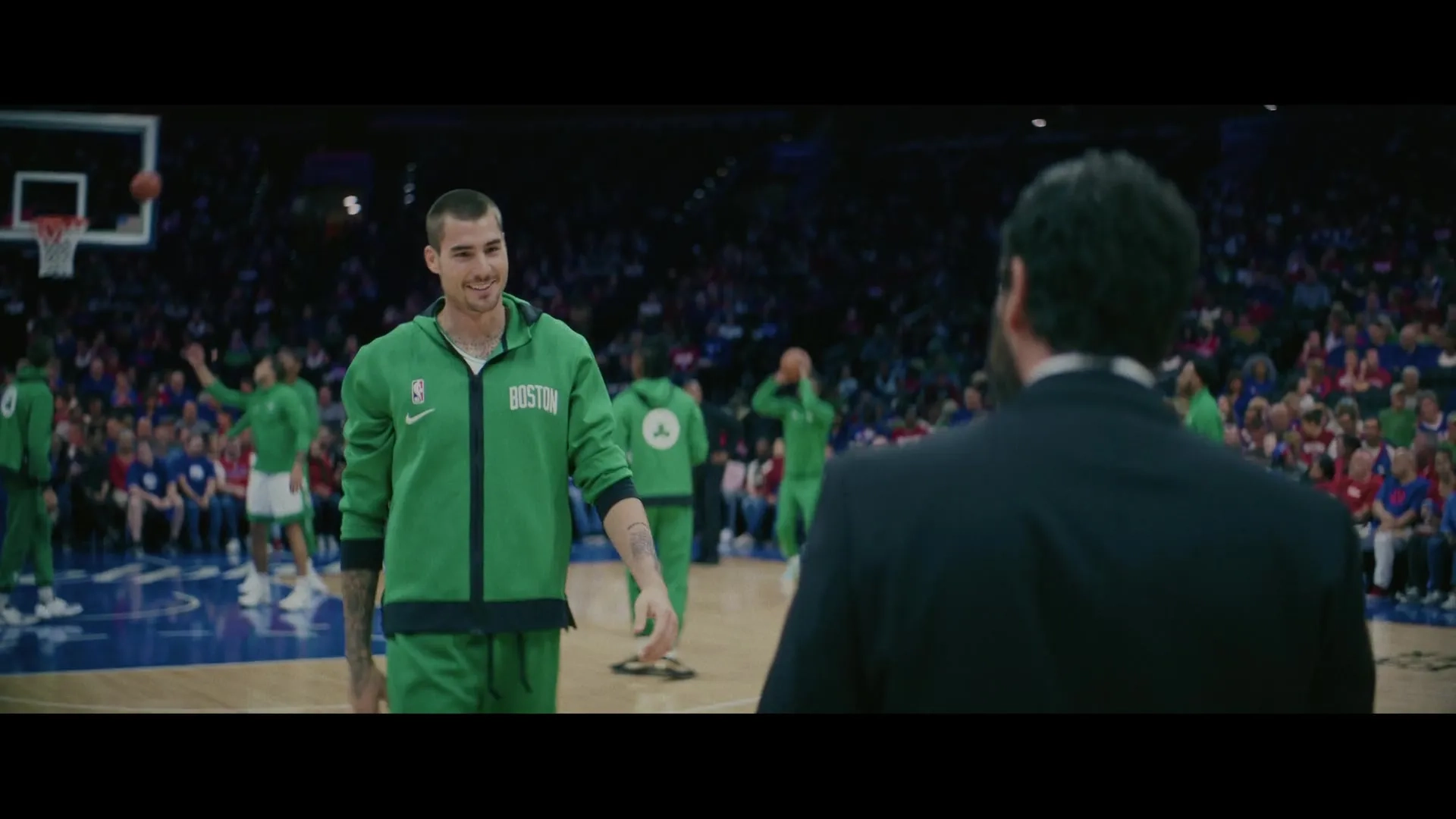 Adam Sandler and Juancho Hernangomez in Hustle (2022)