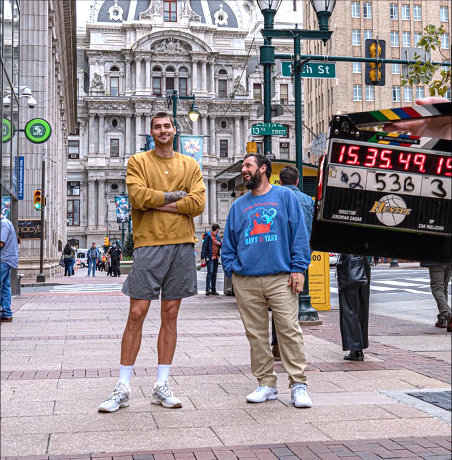 Adam Sandler and Juancho Hernangomez in Hustle (2022)