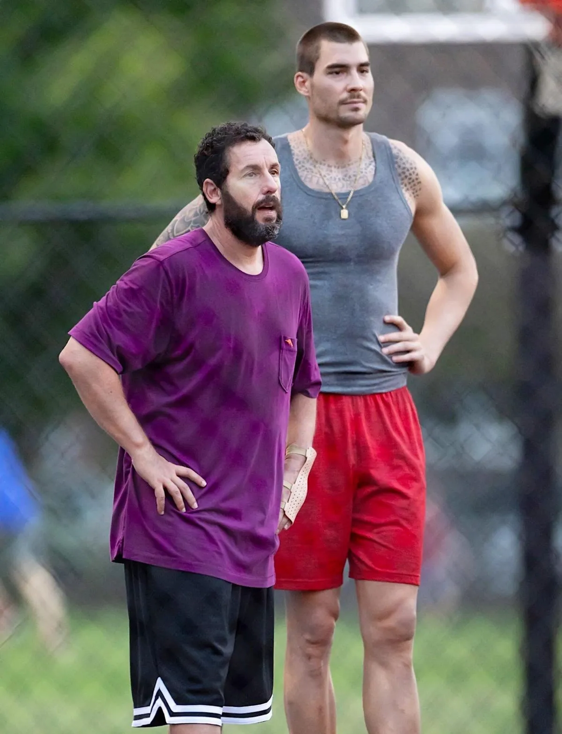 Adam Sandler and Juancho Hernangomez in Hustle (2022)