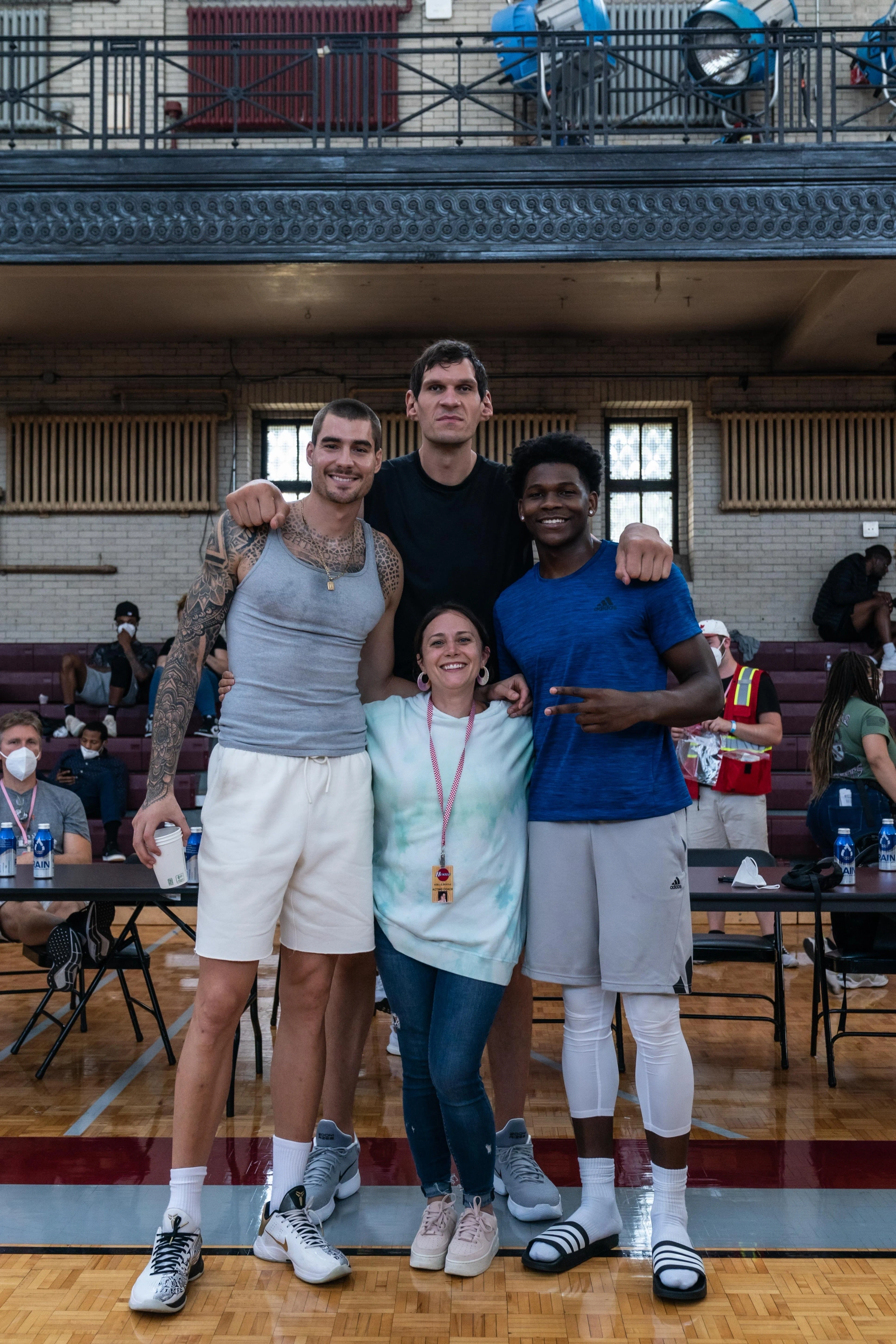 Anthony Edwards, Juancho Hernangomez, Noelle Gentile, and Boban Marjanovic in Hustle (2022)