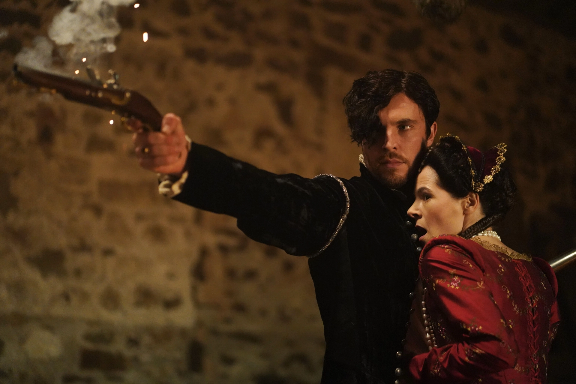 Elaine Cassidy and Tom Hughes in A Discovery of Witches: Episode #2.5 (2021)