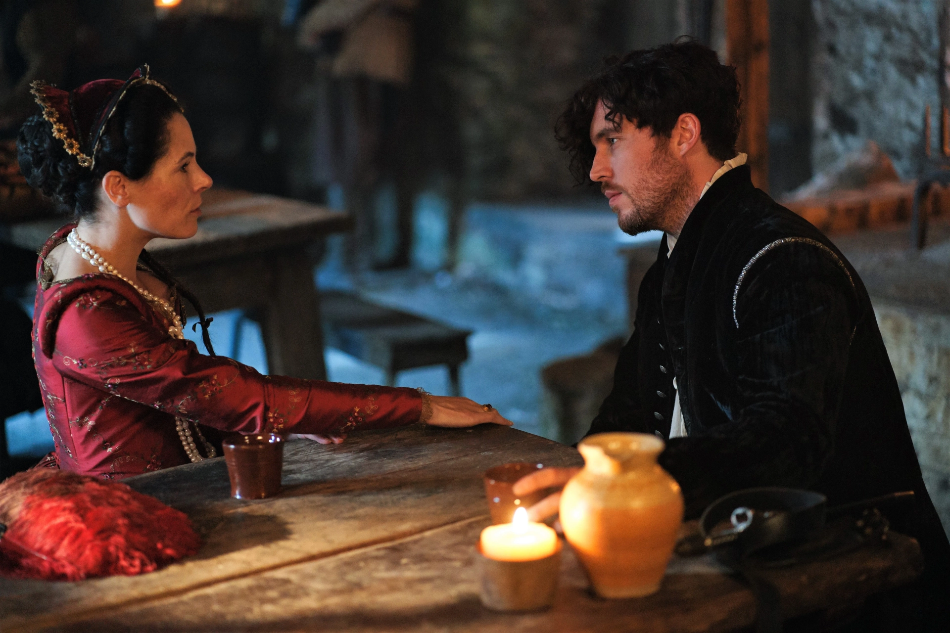 Elaine Cassidy and Tom Hughes in A Discovery of Witches: Episode #2.5 (2021)