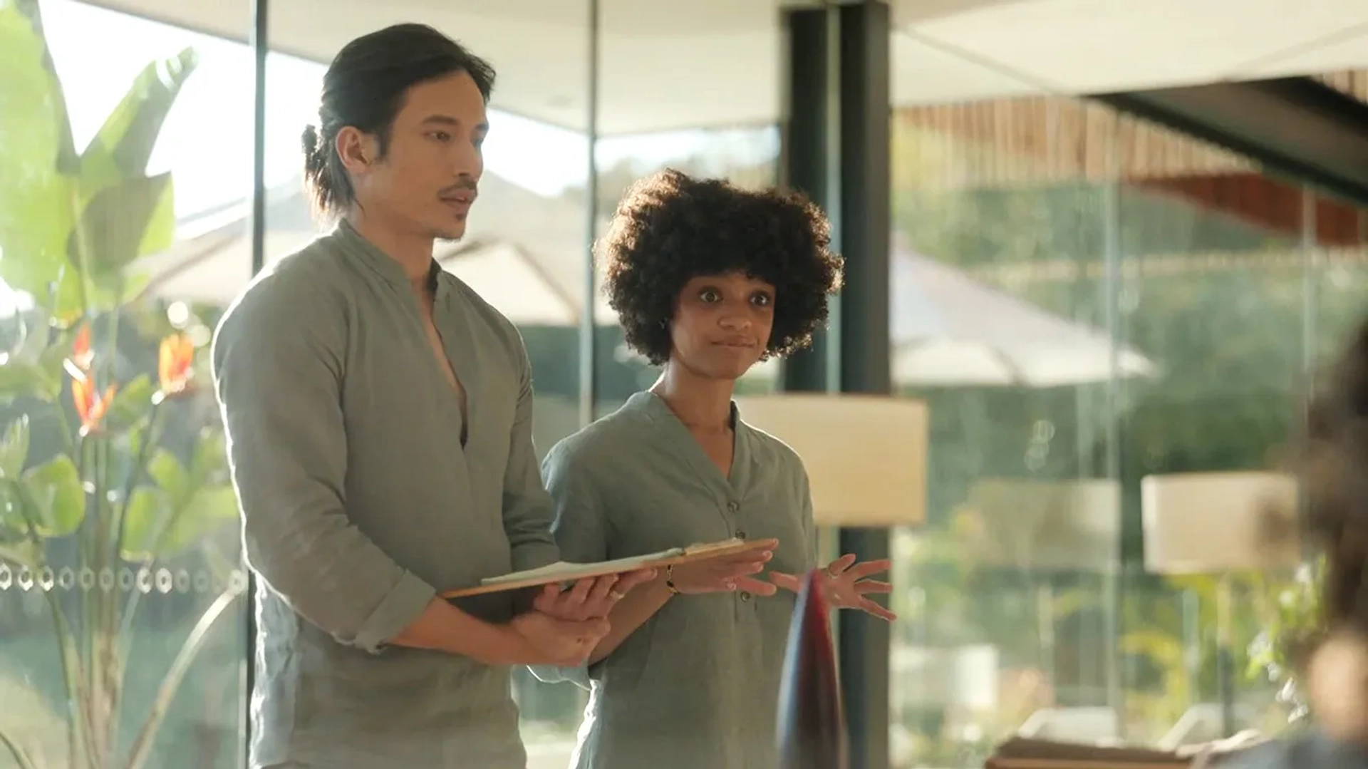 Tiffany Boone and Manny Jacinto in Nine Perfect Strangers: The Critical Path (2021)