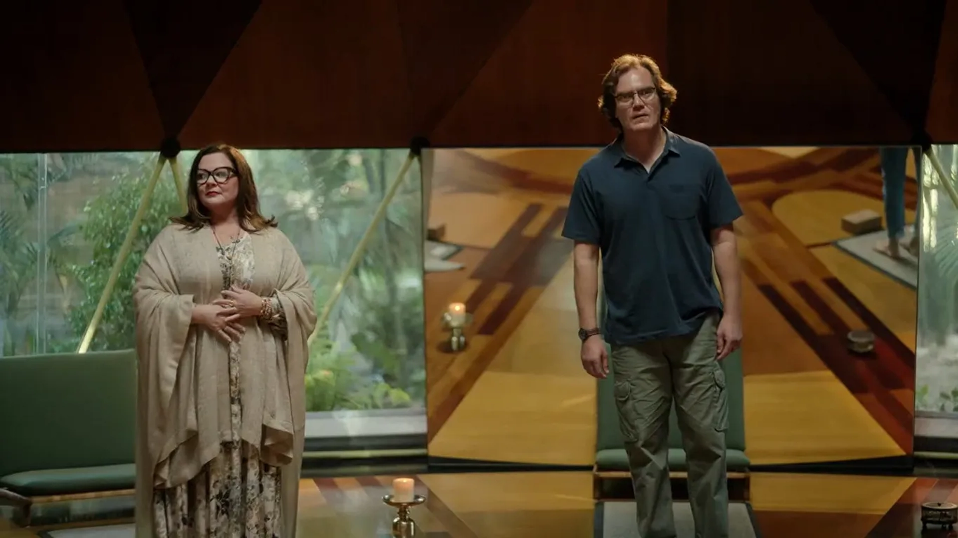 Melissa McCarthy and Michael Shannon in Nine Perfect Strangers: Random Acts of Mayhem (2021)