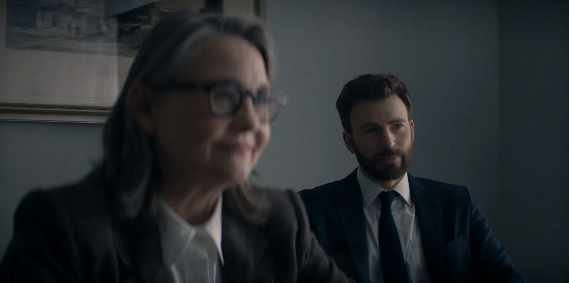 Chris Evans and Cherry Jones in Defending Jacob (2020)