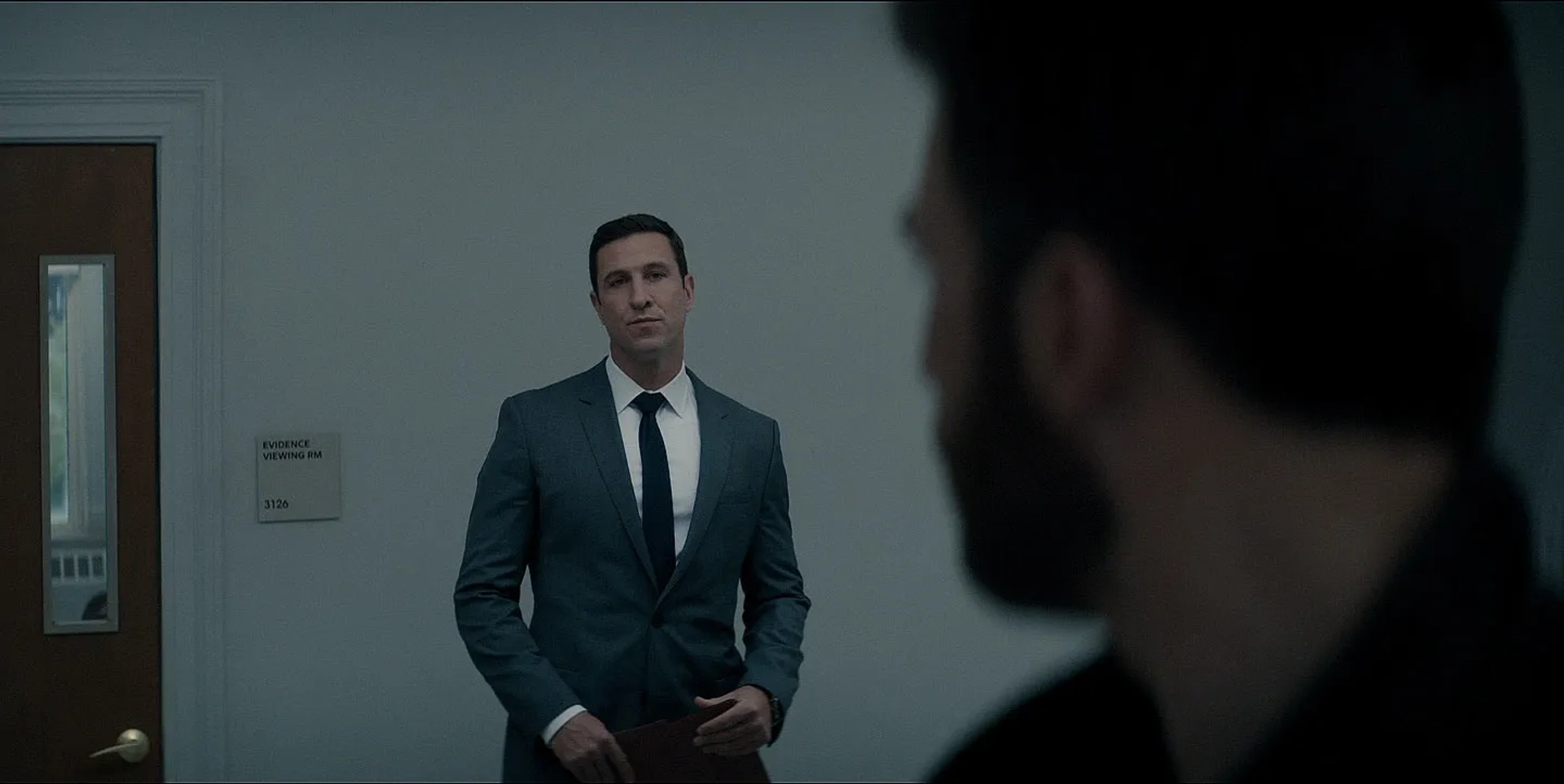 Chris Evans and Pablo Schreiber in Defending Jacob (2020)