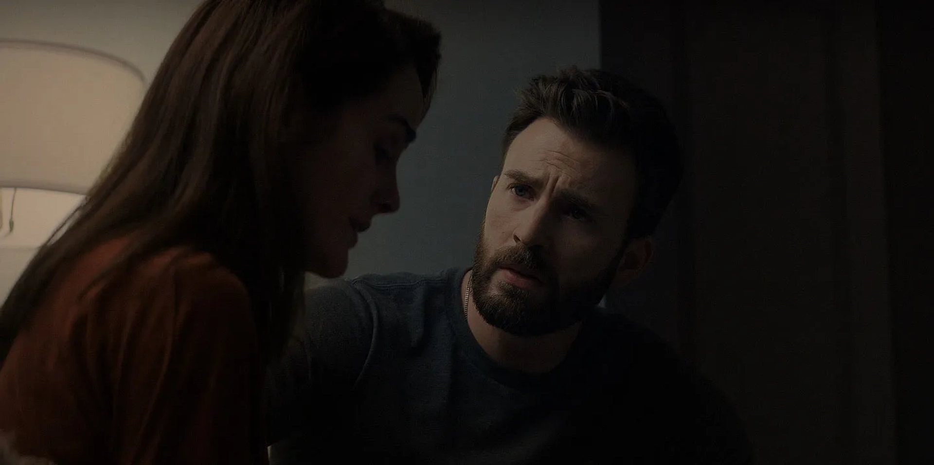 Chris Evans and Michelle Dockery in Defending Jacob (2020)