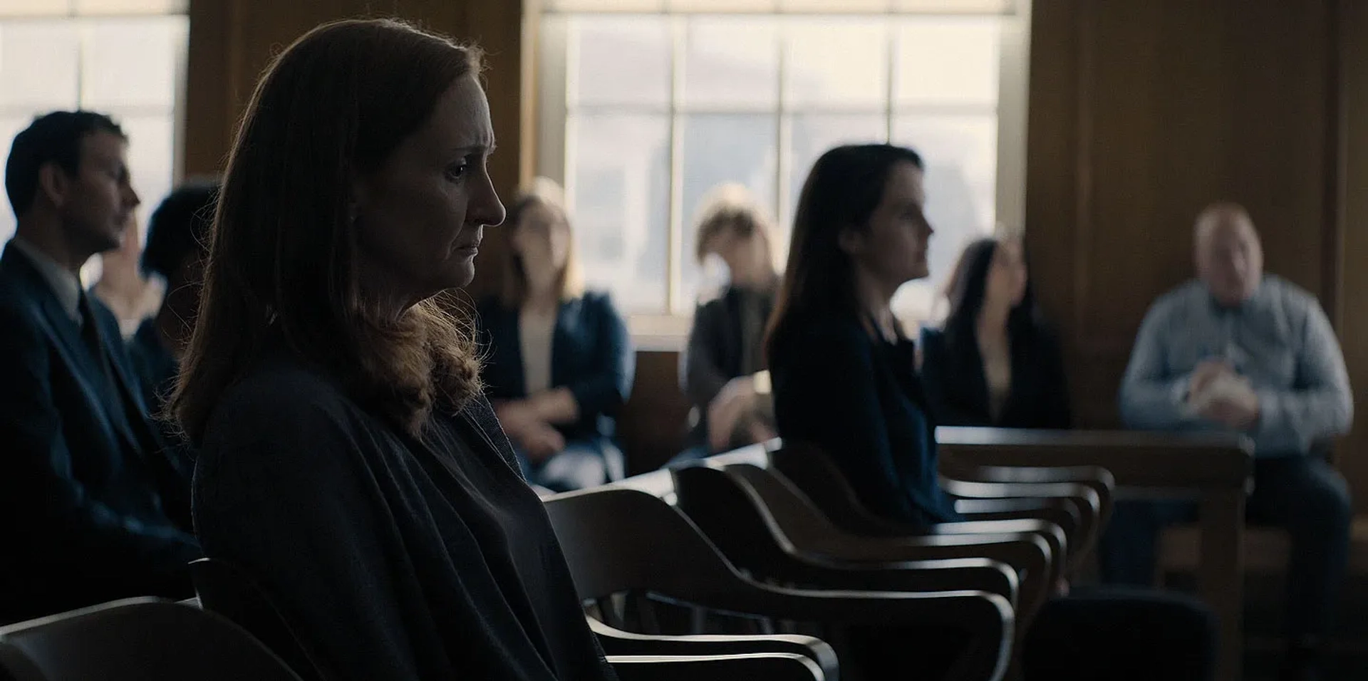 Megan Byrne and Michelle Dockery in Defending Jacob (2020)