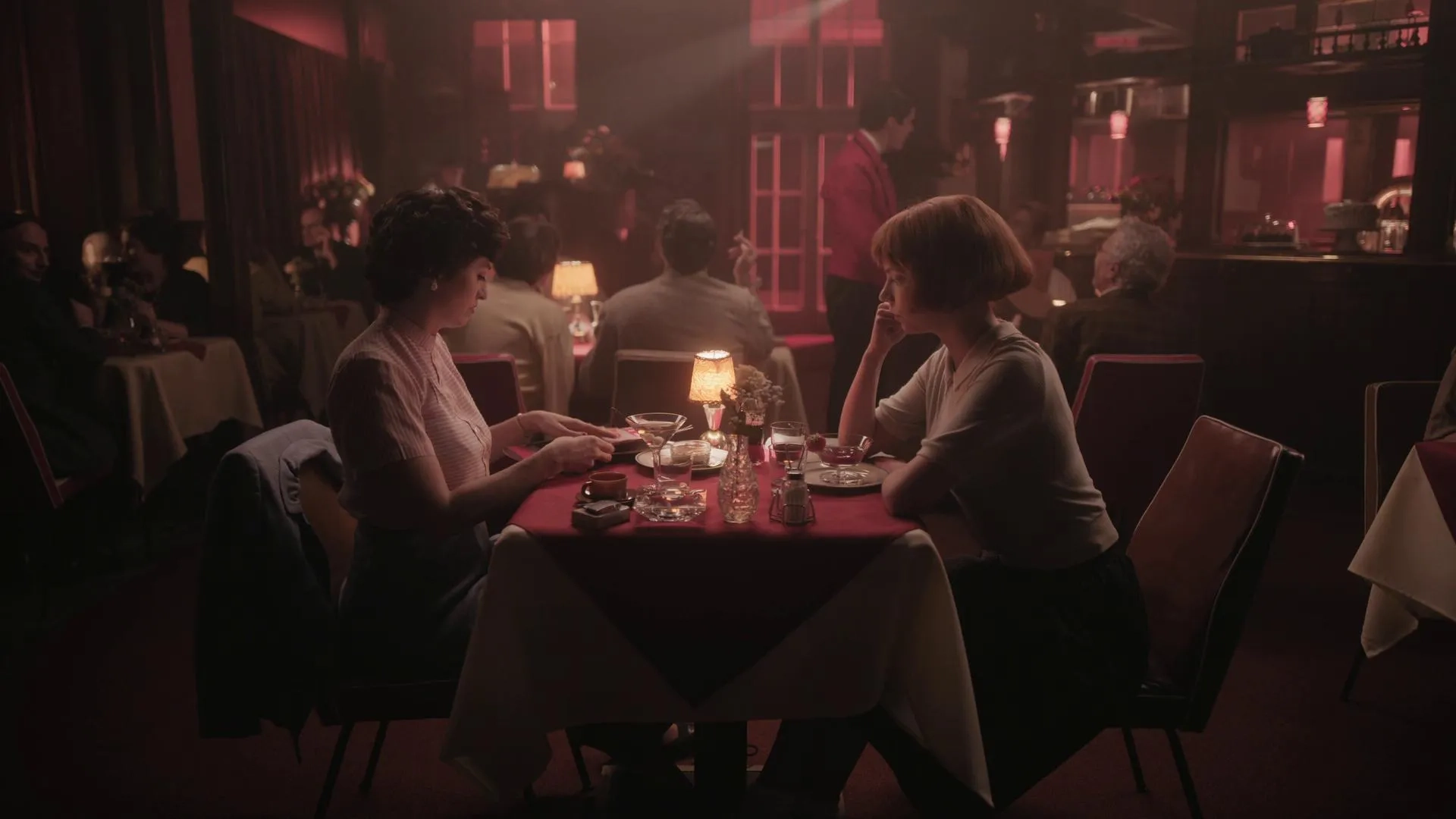 Marielle Heller and Anya Taylor-Joy in The Queen's Gambit (2020)