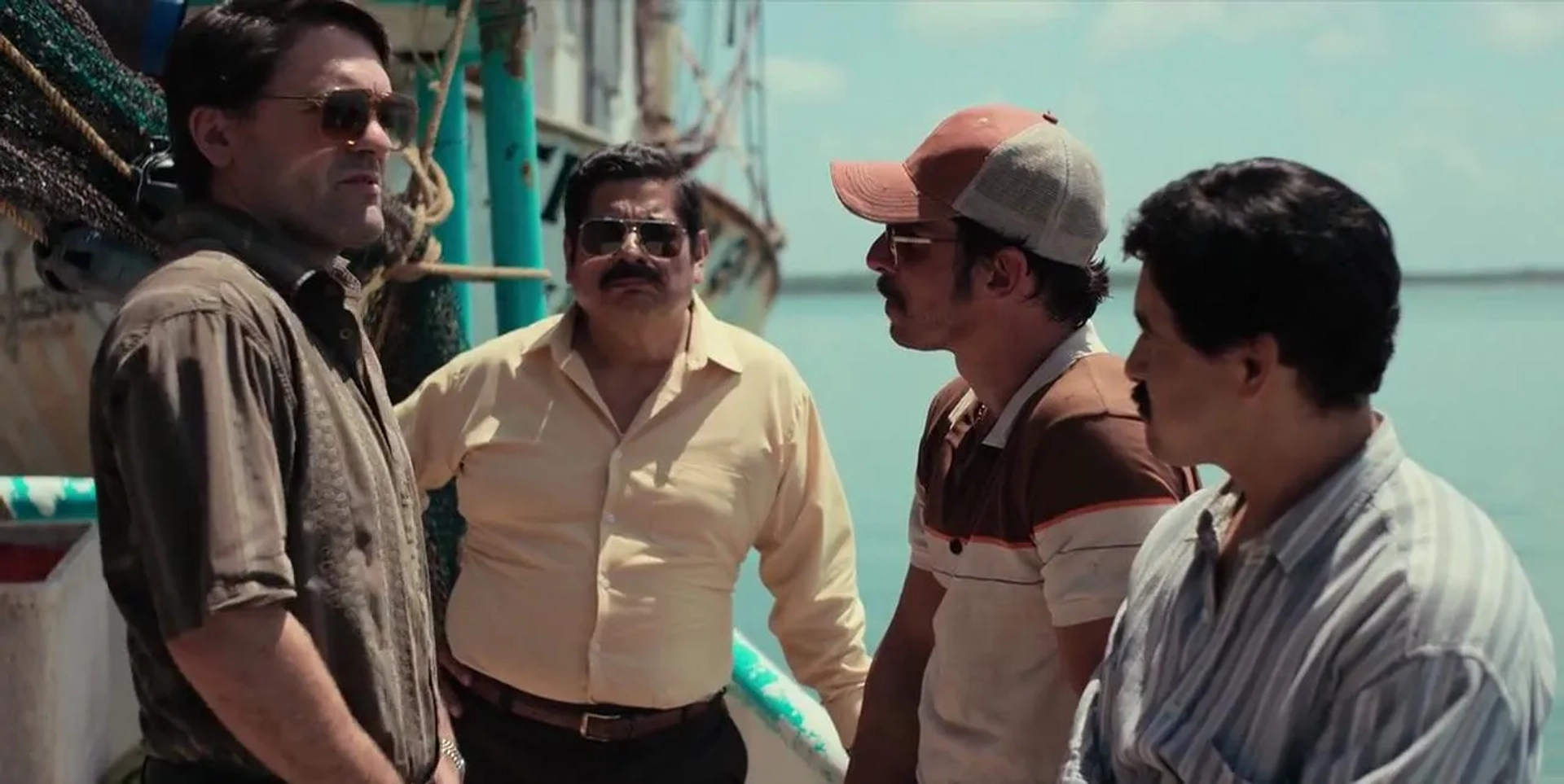 Fermín Martínez, Alberto Guerra, Gorka Lasaosa, and Alejandro Edda in Narcos: Mexico: Los Juniors (2021)