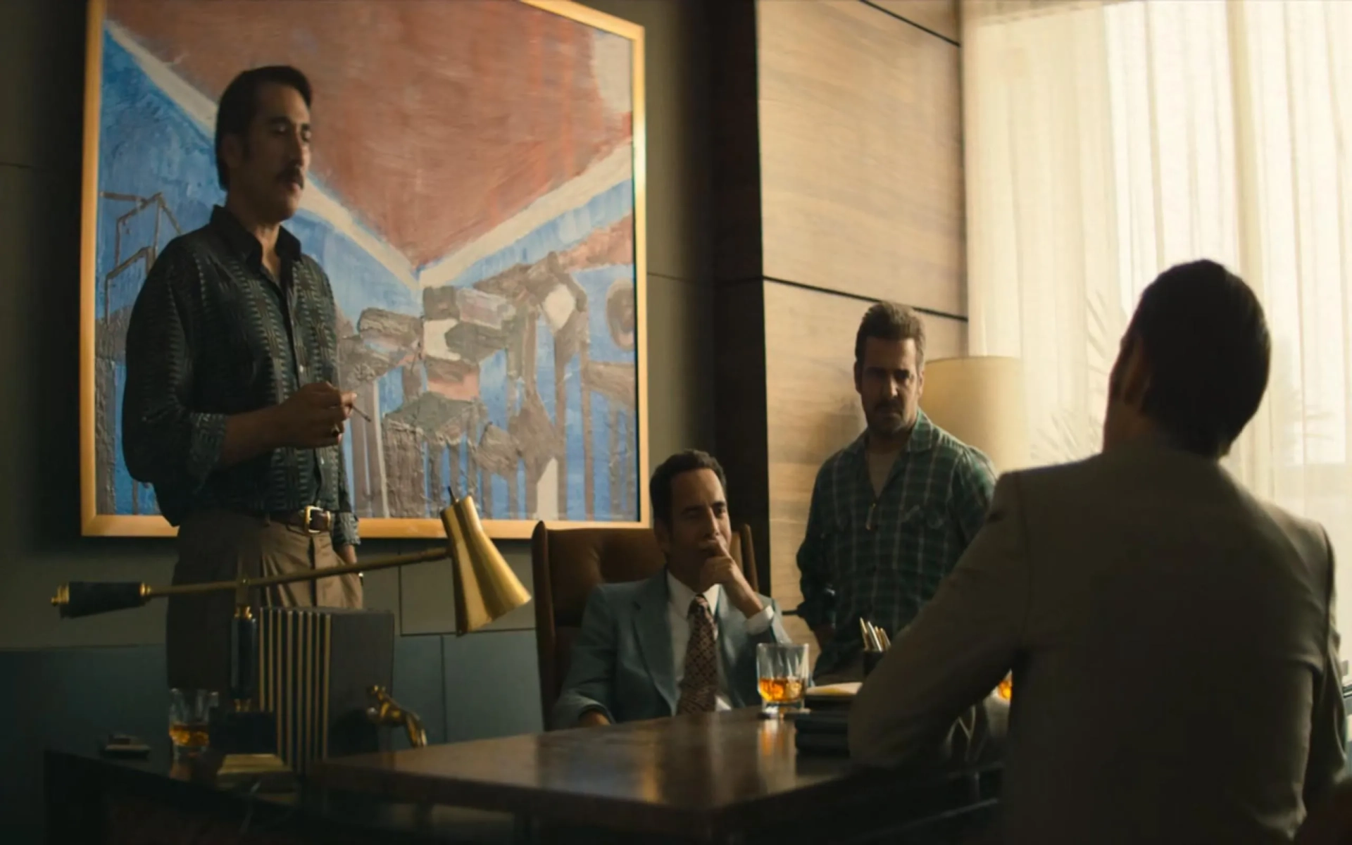 Pêpê Rapazote, Diego Luna, Alberto Ammann, and Francisco Denis in Narcos: Mexico: The Colombian Connection (2018)