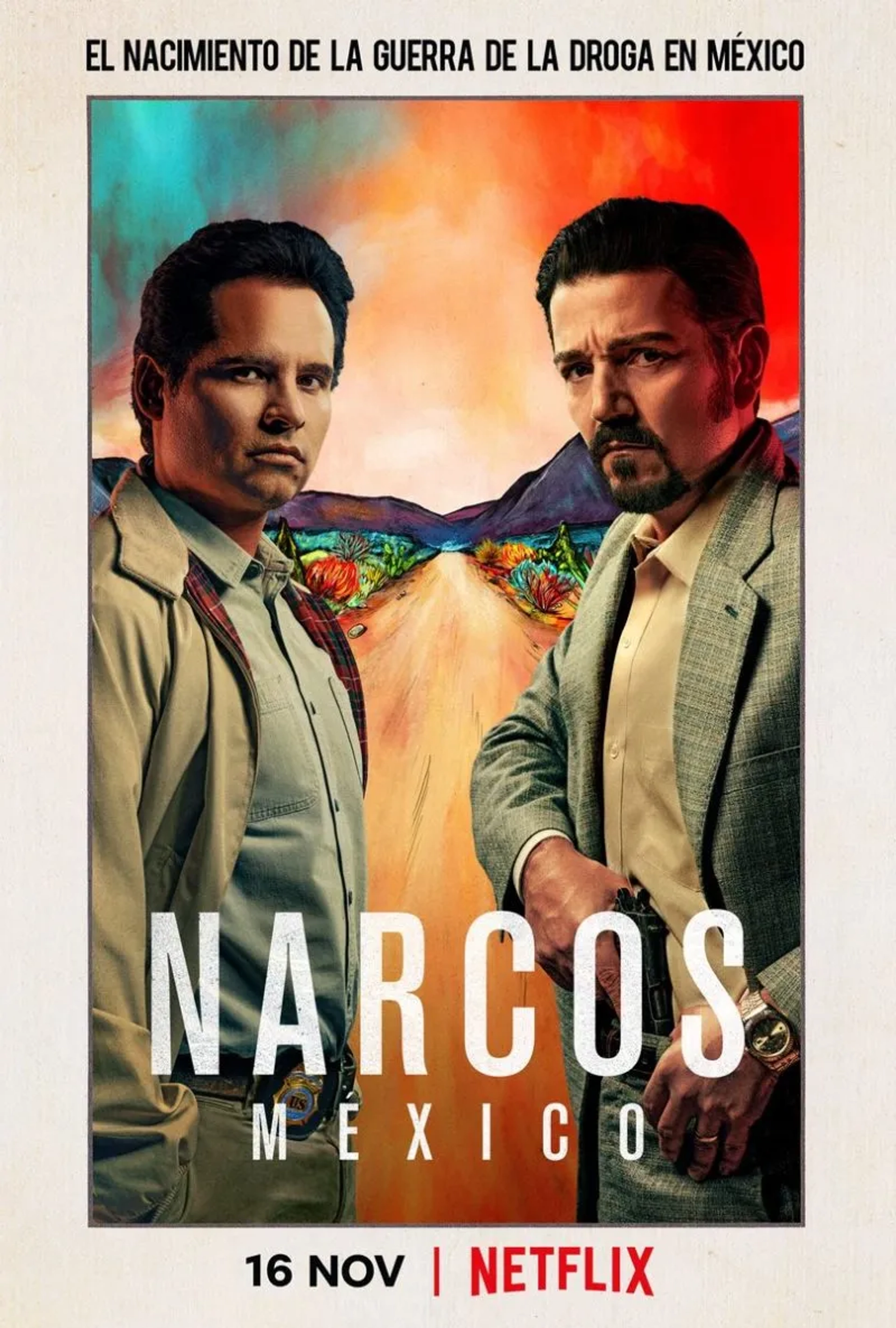 Diego Luna and Michael Peña in Narcos: Mexico (2018)