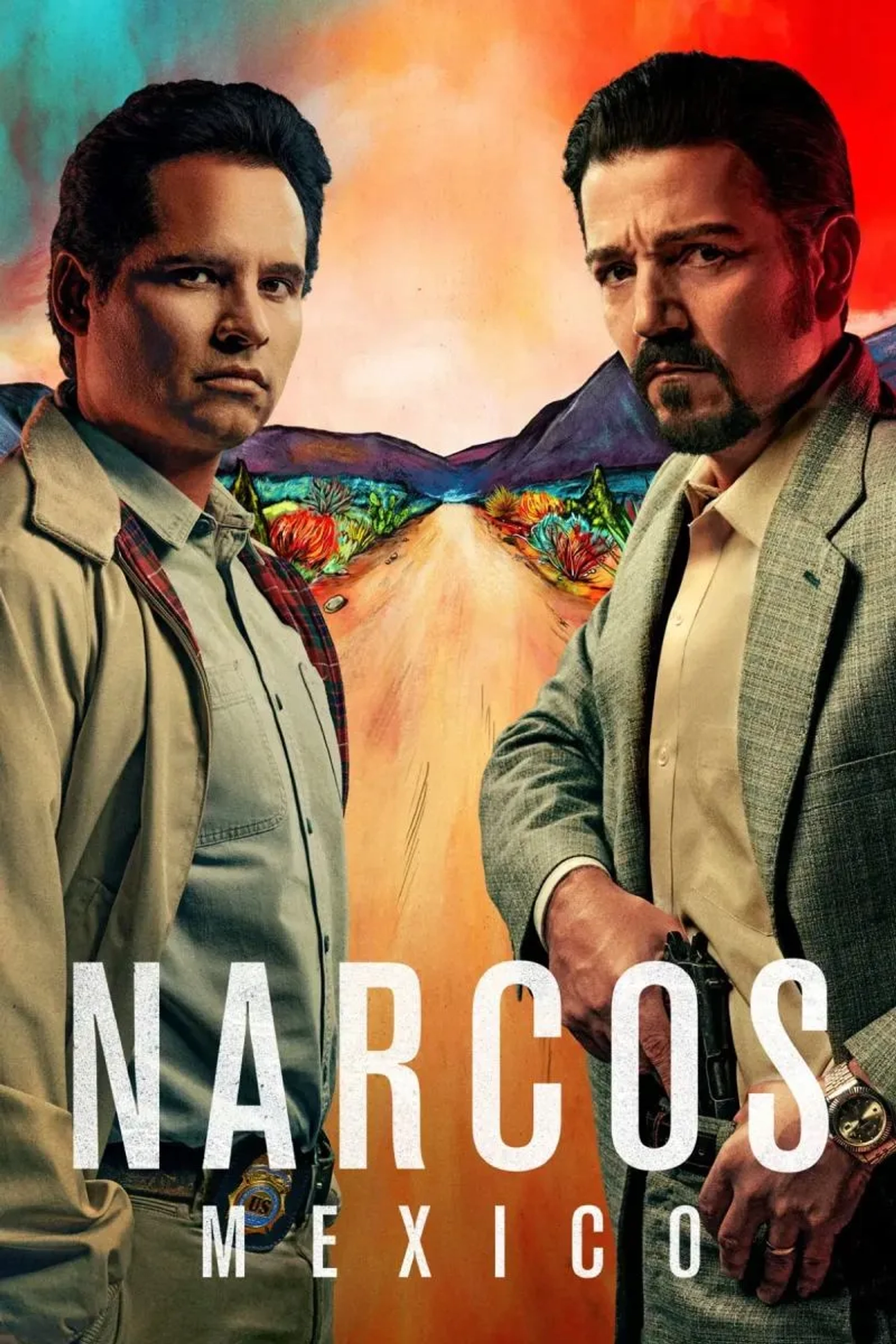 Diego Luna and Michael Peña in Narcos: Mexico (2018)