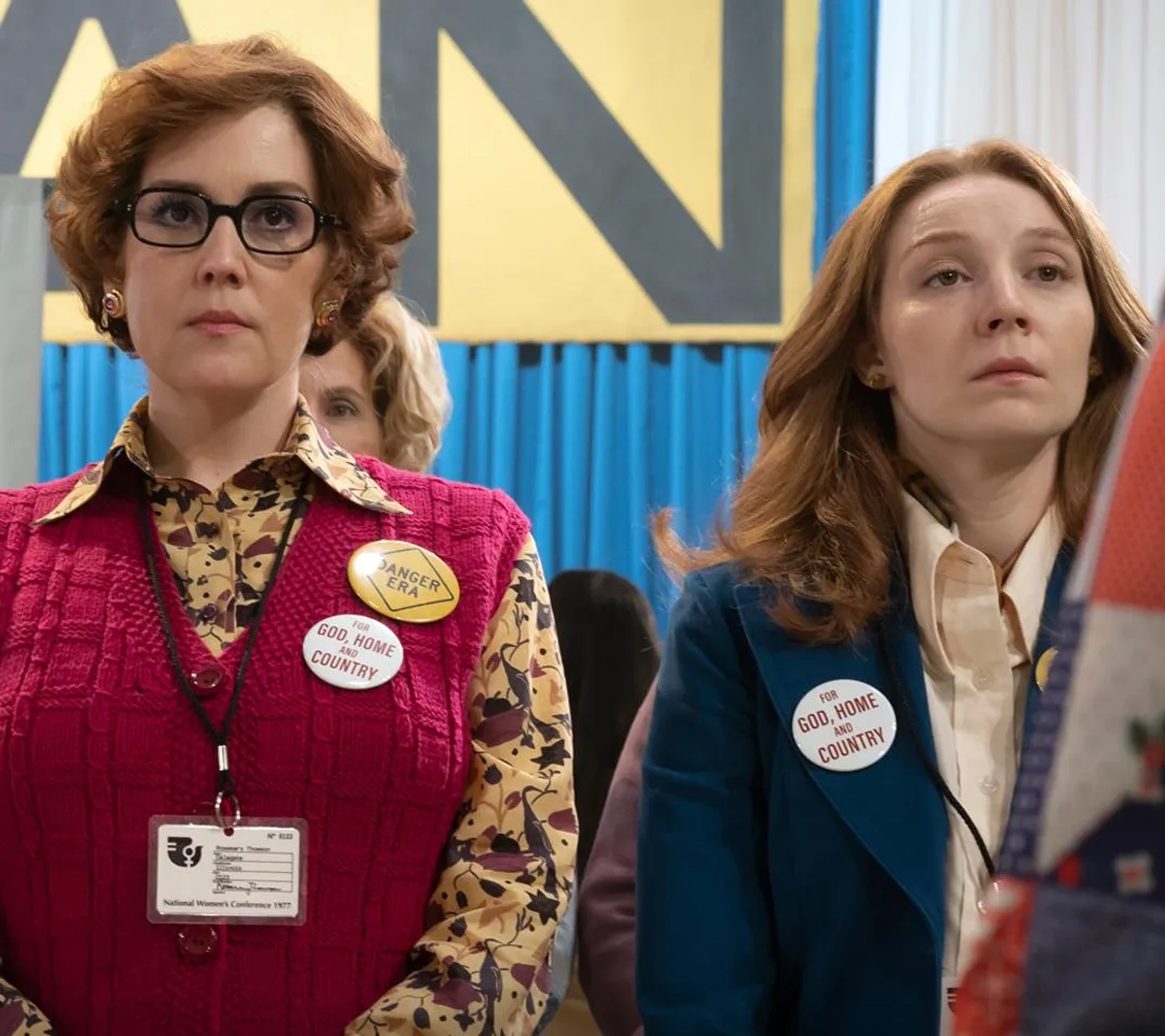 Melanie Lynskey and Kayli Carter in Mrs. America (2020)