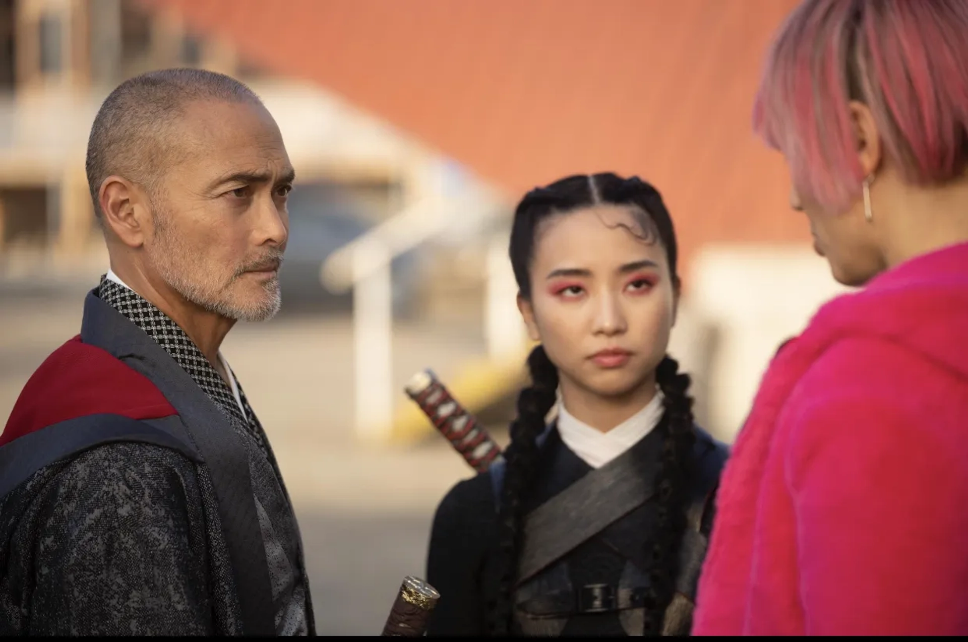 Mark Dacascos, Teresa Ting, and Eniko Fulop in Blade of the 47 Ronin (2022)