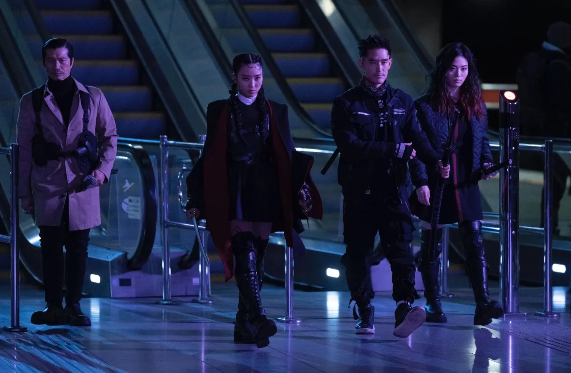 Dustin Nguyen, Luna Fujimoto, Mike Moh, and Teresa Ting in Blade of the 47 Ronin (2022)