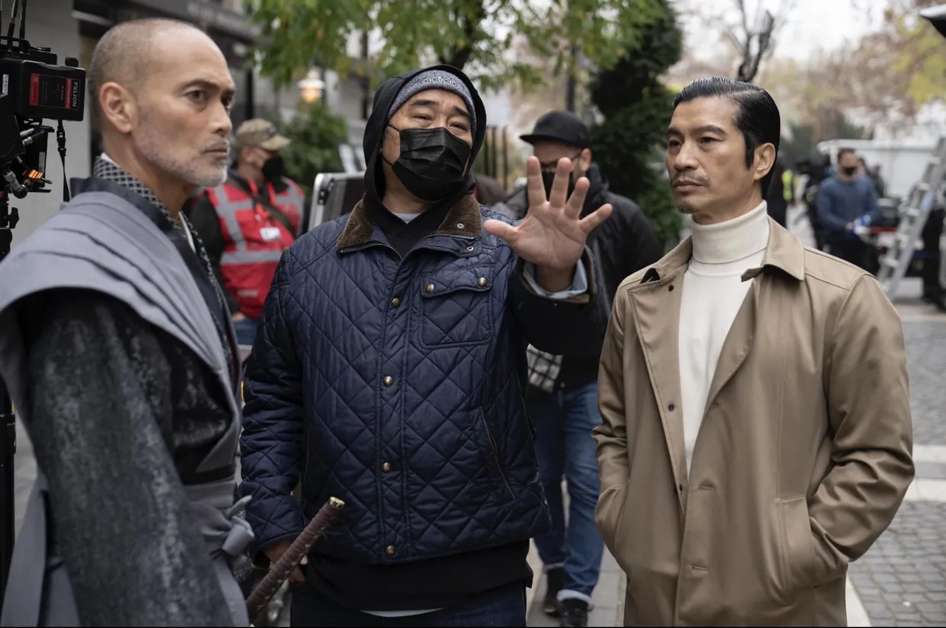 Mark Dacascos, Dustin Nguyen, and Ron Yuan in Blade of the 47 Ronin (2022)