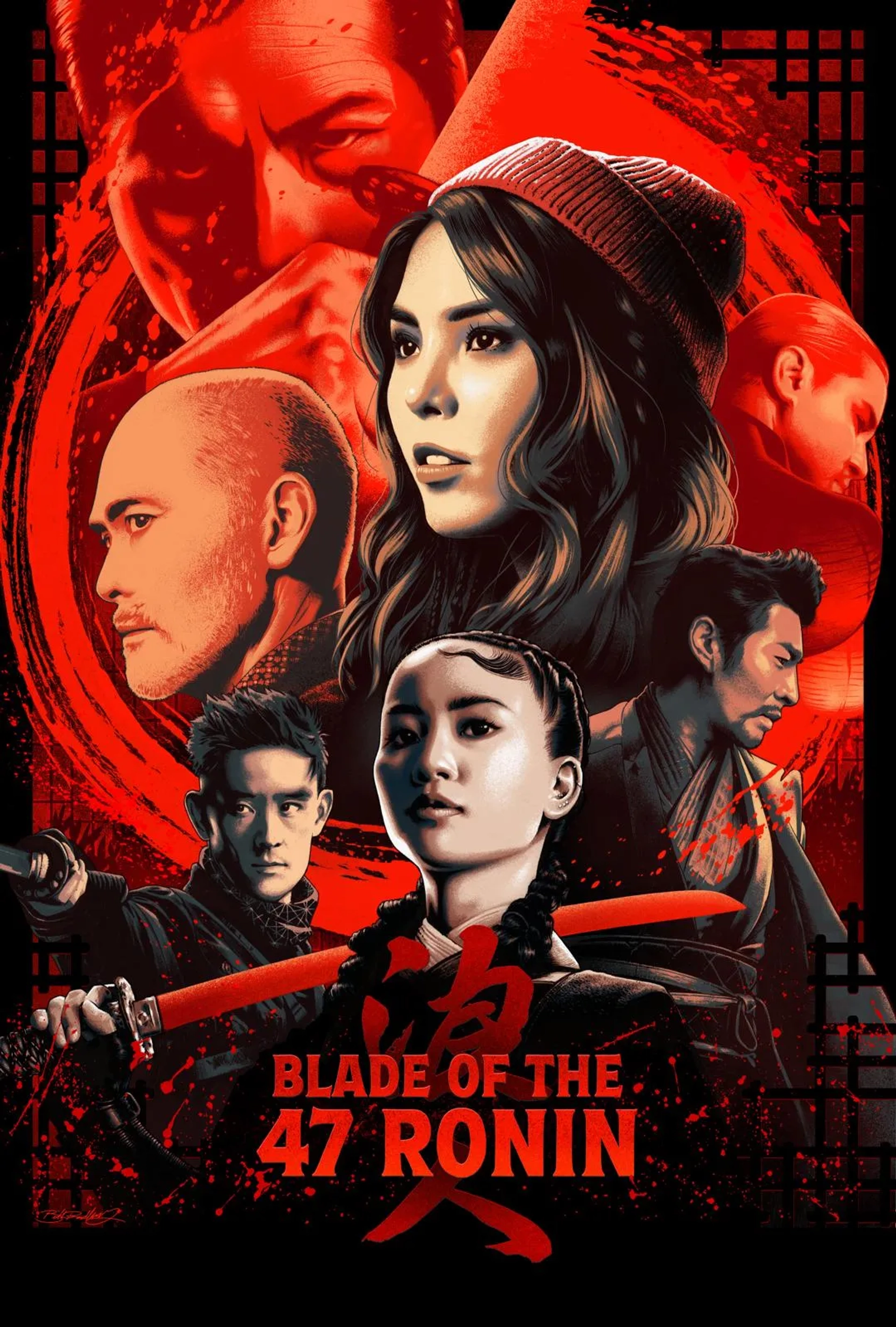 Mark Dacascos, Dustin Nguyen, Dan Southworth, Mike Moh, Chris Pang, Anna Akana, and Teresa Ting in Blade of the 47 Ronin (2022)