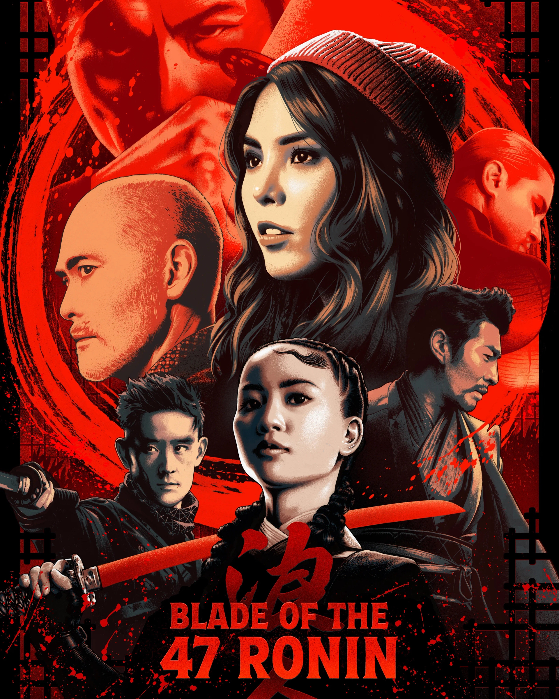 Mark Dacascos, Dustin Nguyen, Mike Moh, Chris Pang, Anna Akana, and Teresa Ting in Blade of the 47 Ronin (2022)