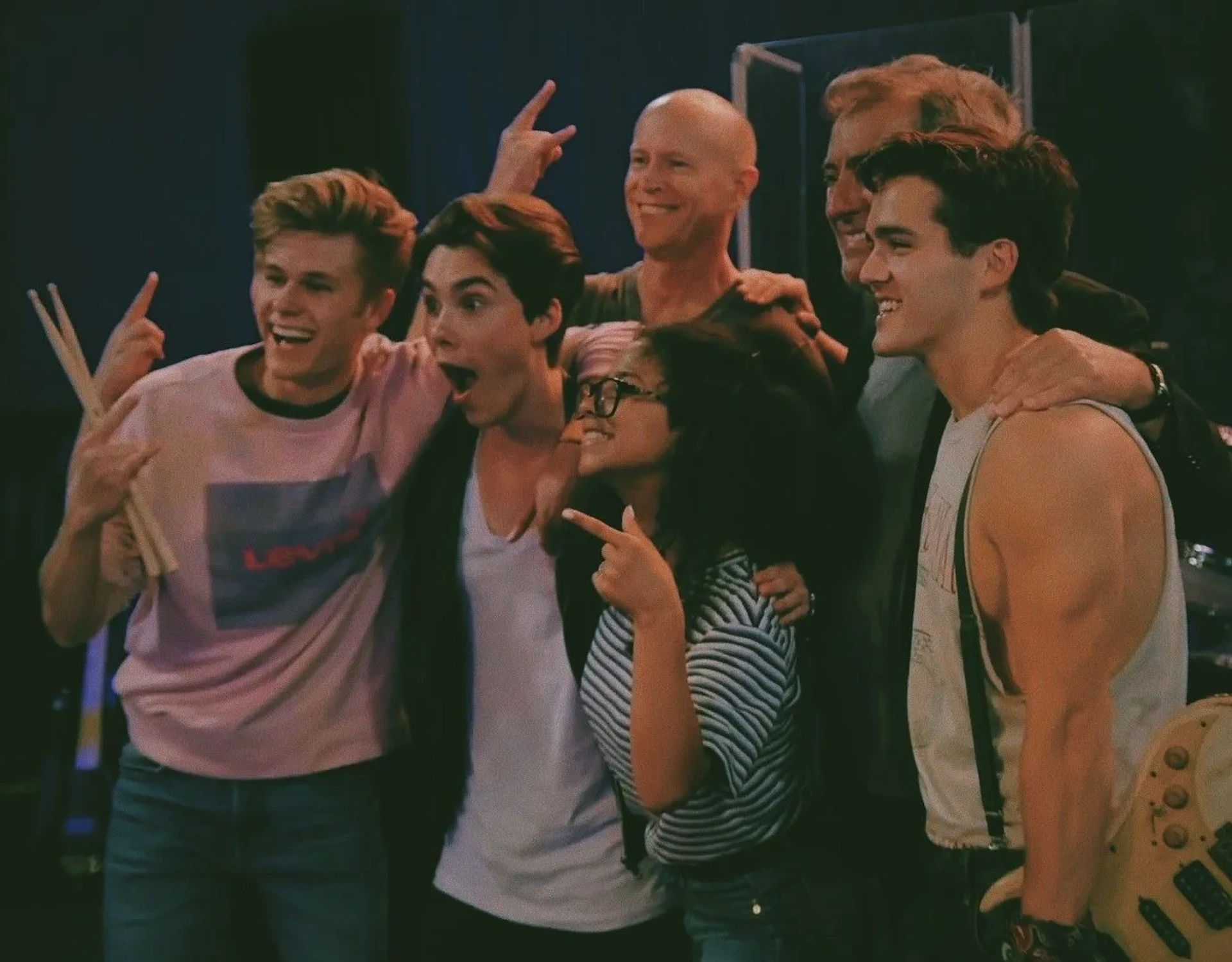 Kenny Ortega, Madison Reyes, Jeremy Shada, Charlie Gillespie, and Owen Patrick Joyner in Julie and the Phantoms (2020)