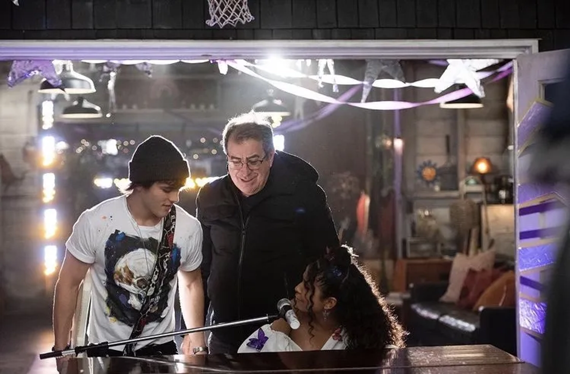 Kenny Ortega, Madison Reyes, and Charlie Gillespie in Julie and the Phantoms (2020)