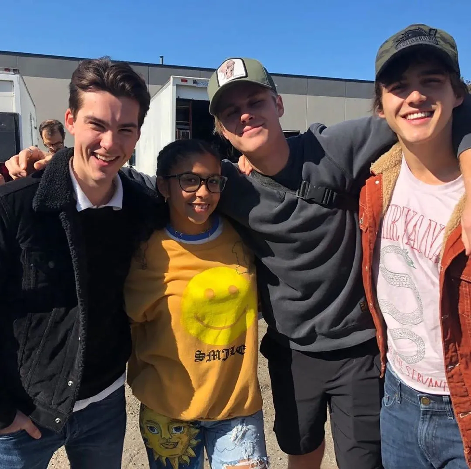 Madison Reyes, Jeremy Shada, Charlie Gillespie, and Owen Patrick Joyner in Julie and the Phantoms (2020)