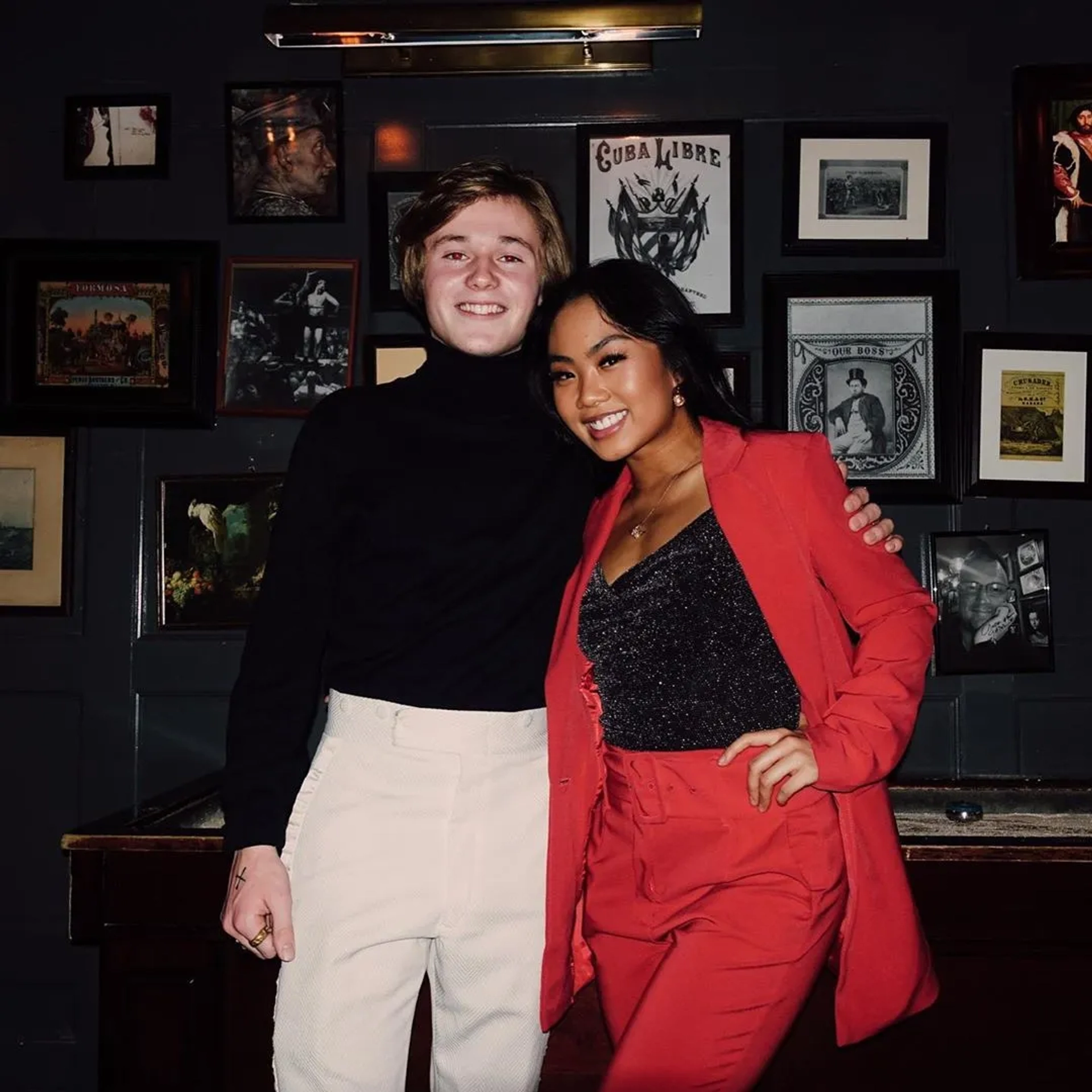 Victoria Caro and Sacha Carlson at an event for Julie and the Phantoms (2020)