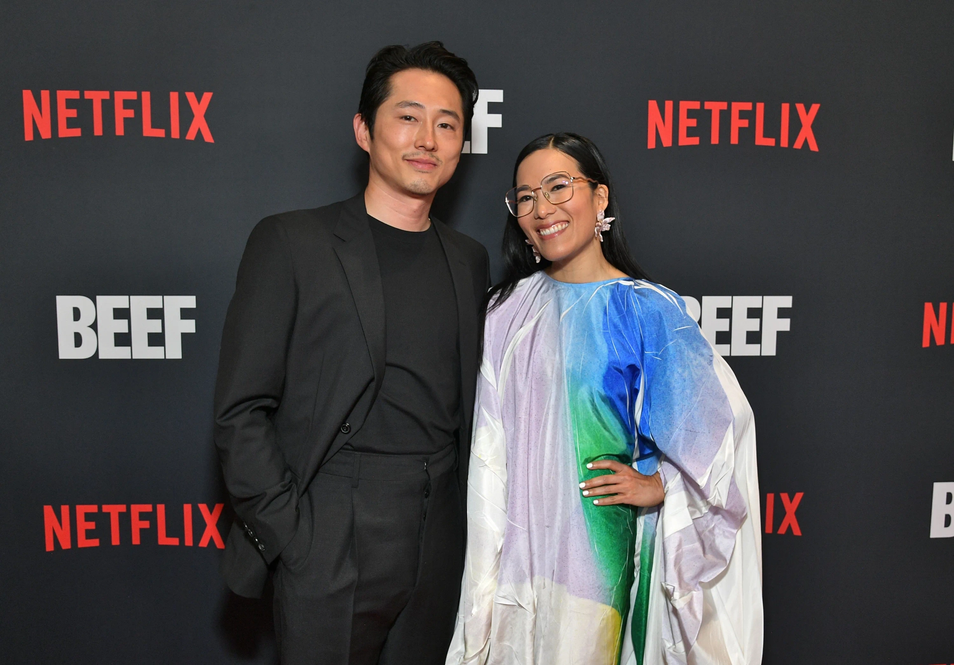 Steven Yeun and Ali Wong at an event for Beef (2023)