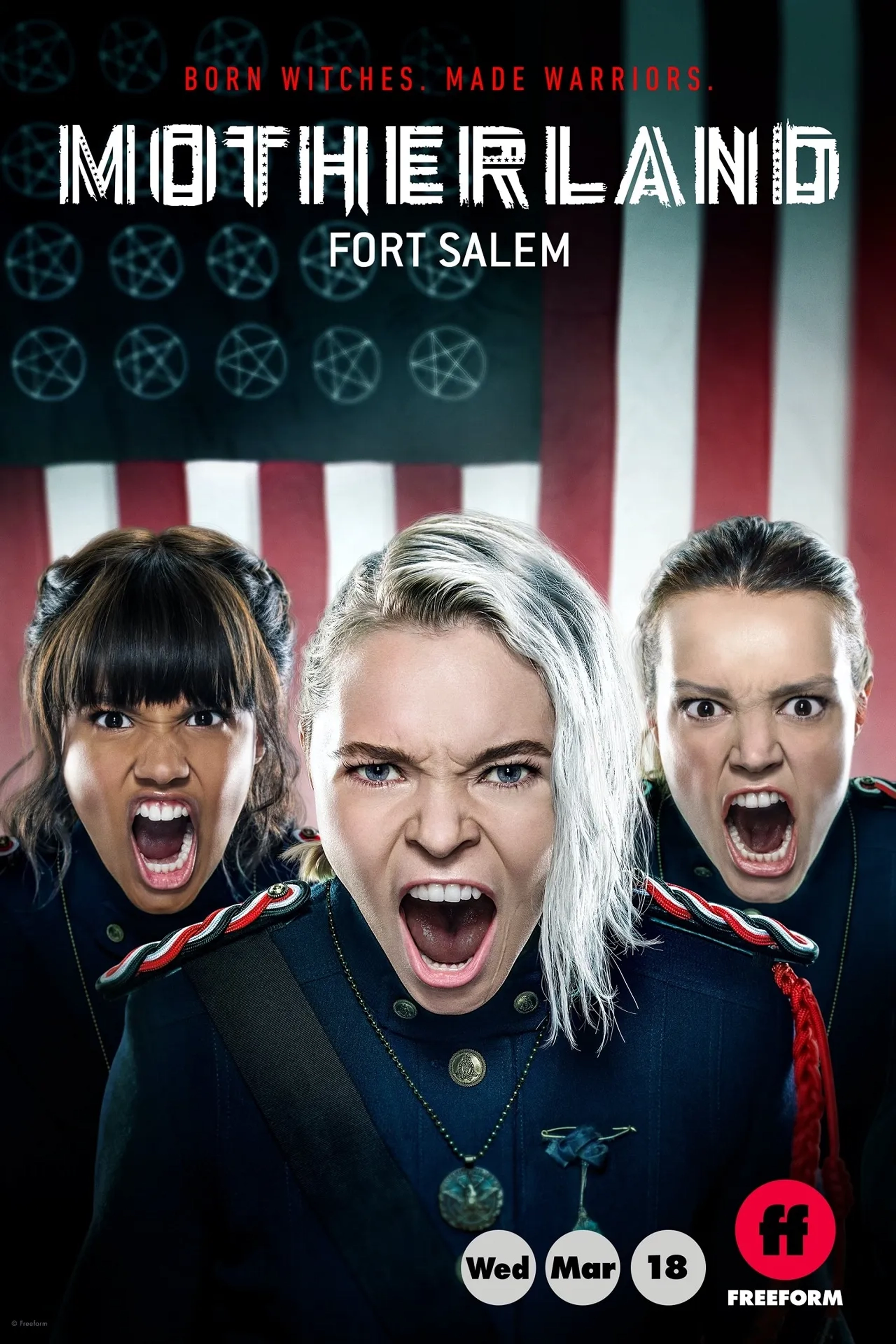 Taylor Hickson, Jessica Sutton, and Ashley Nicole Williams in Motherland: Fort Salem (2020)