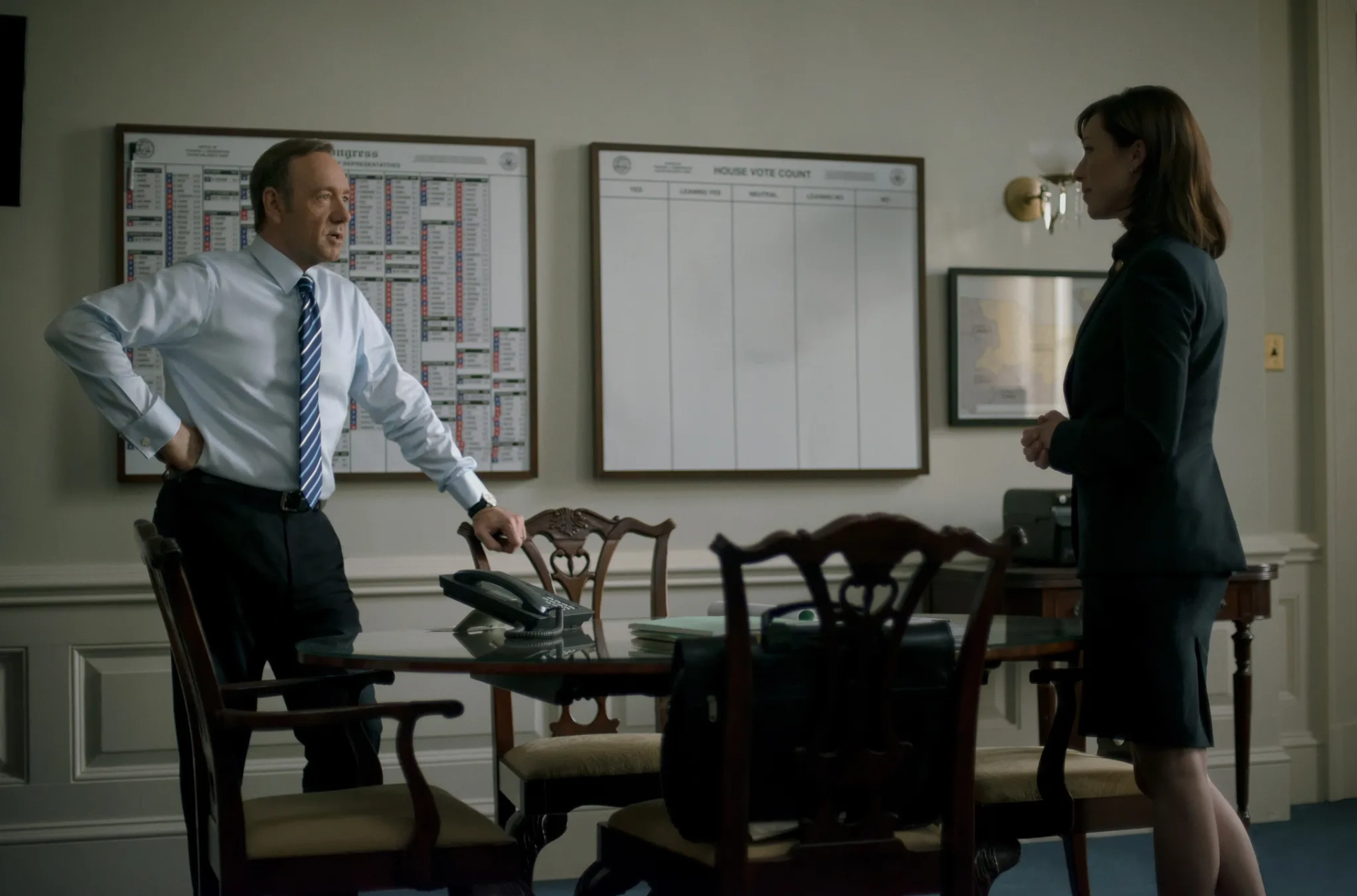 Kevin Spacey and Molly Parker in House of Cards (2013)