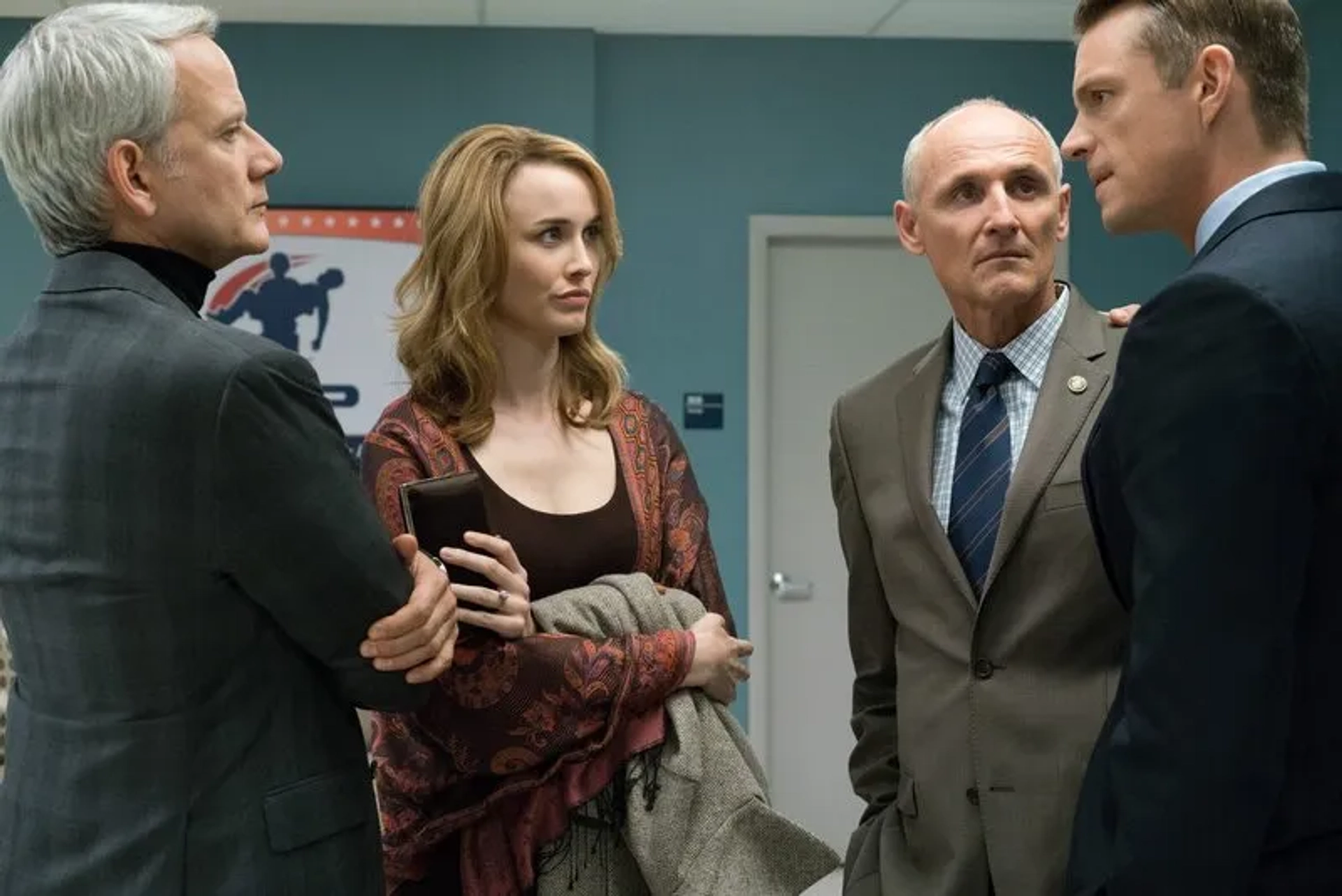 Campbell Scott, Colm Feore, Dominique McElligott, and Joel Kinnaman in House of Cards (2013)